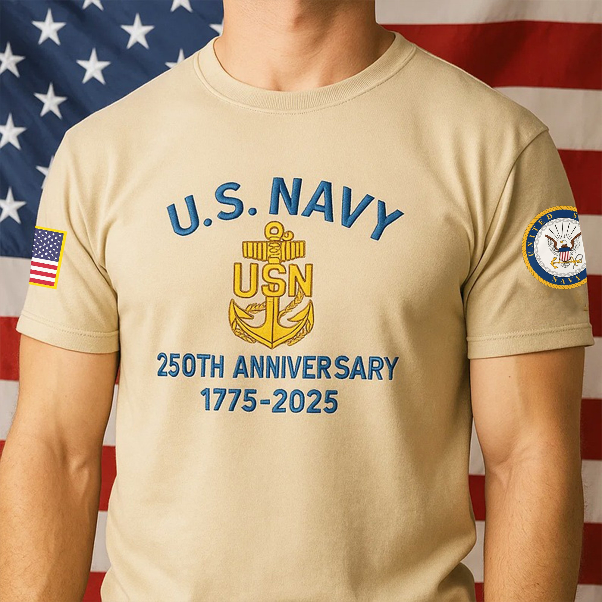 Premium US Navy T-Shirt VPVC930064, 250th Anniversary Navy Shirt, Gifts For Navy Veteran, Gifts On Father’s Day, Veterans Day