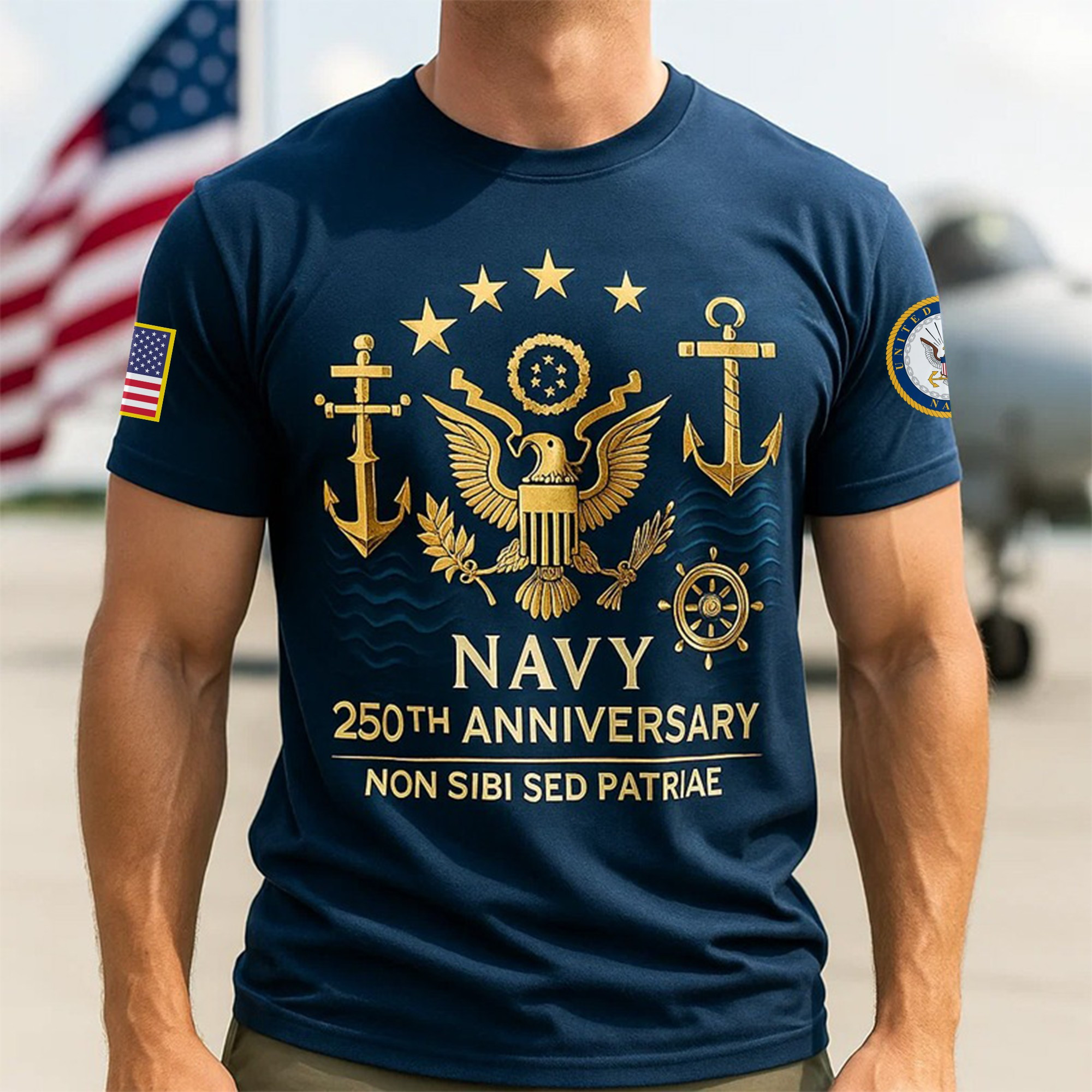 Premium US Navy T-Shirt VPVC930065, 250th Anniversary Navy Shirt, Gifts For Navy Veteran, Gifts On Father’s Day, Veterans Day