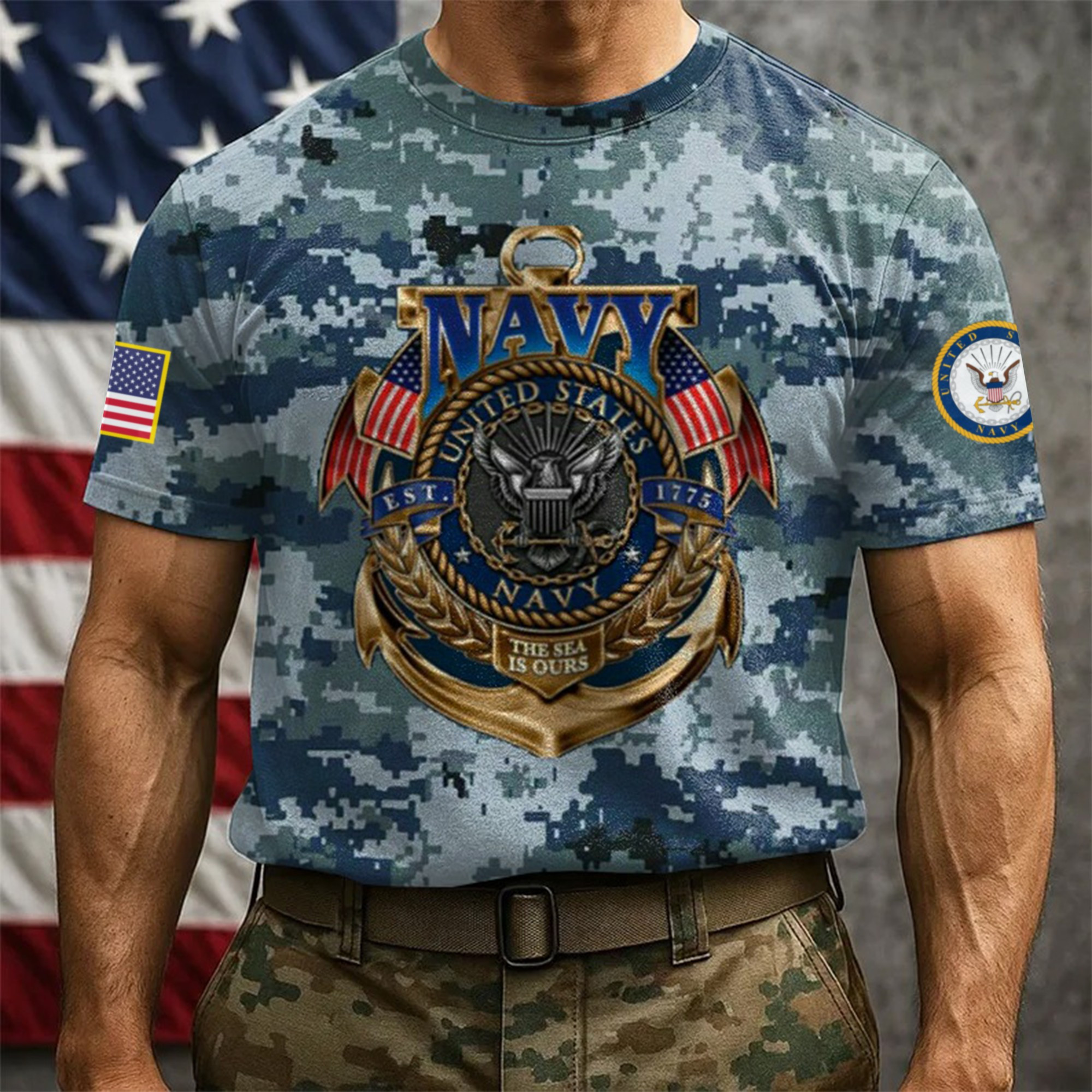 Premium US Navy T-Shirt VPVC930072, 250th Anniversary Navy Shirt, Gifts For Navy Veteran, Gifts On Father’s Day, Veterans Day