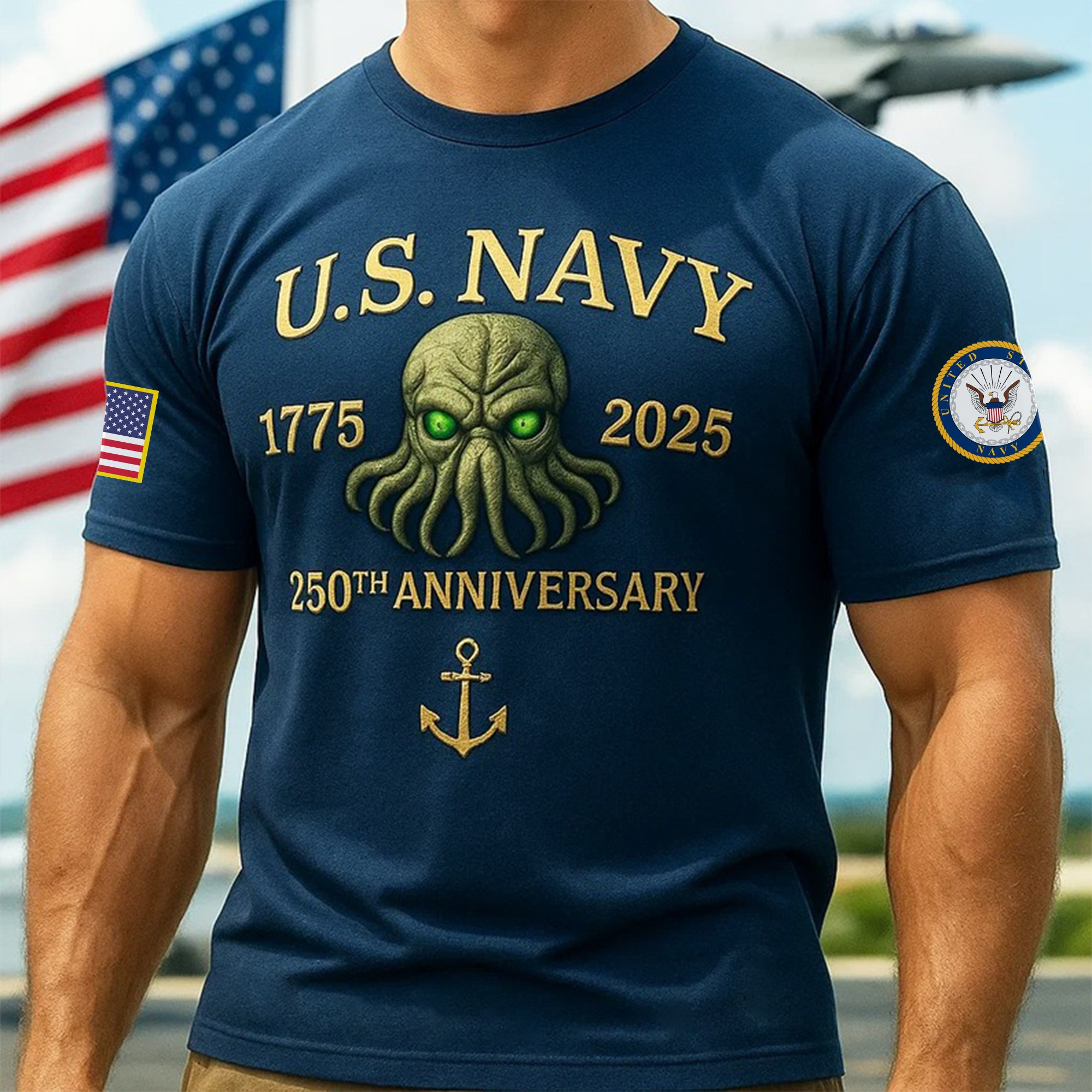 Premium US Navy T-Shirt VPVC930076, 250th Anniversary Navy Shirt, Gifts For Navy Veteran, Gifts On Father’s Day, Veterans Day
