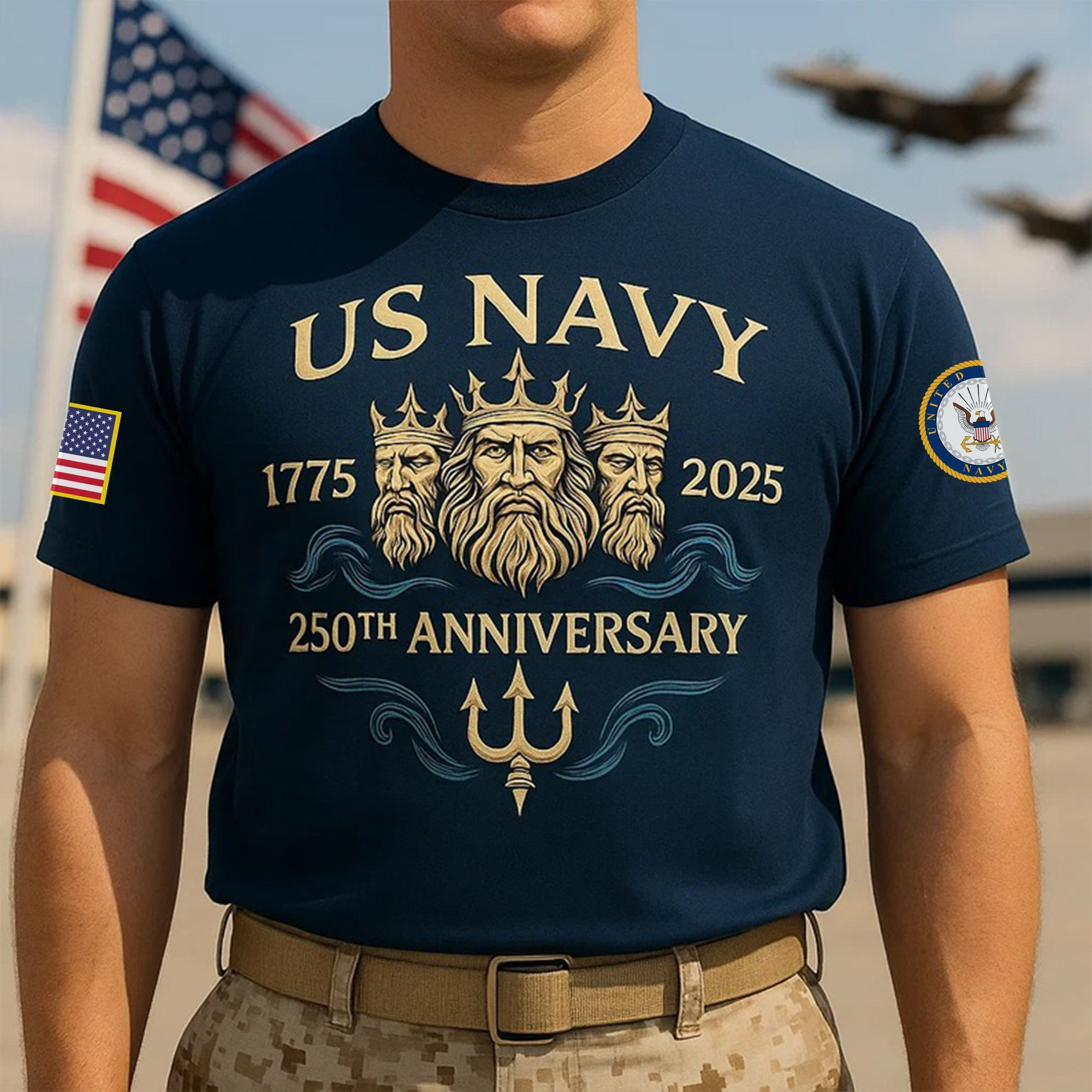 Premium US Navy T-Shirt VPVC930078, 250th Anniversary Navy Shirt, Gifts For Navy Veteran, Gifts On Father’s Day, Veterans Day
