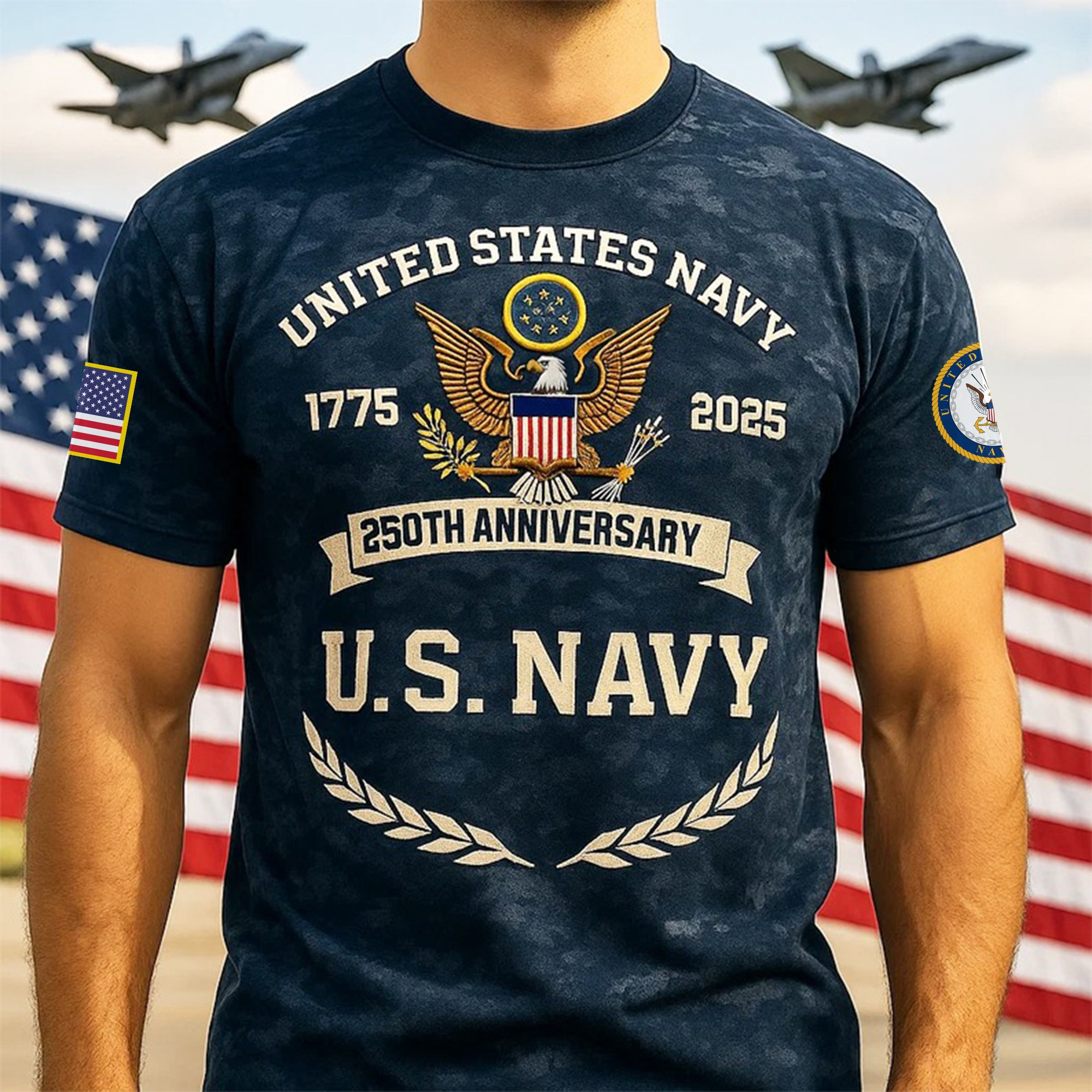 Premium US Navy T-Shirt VPVC930079, 250th Anniversary Navy Shirt, Gifts For Navy Veteran, Gifts On Father’s Day, Veterans Day