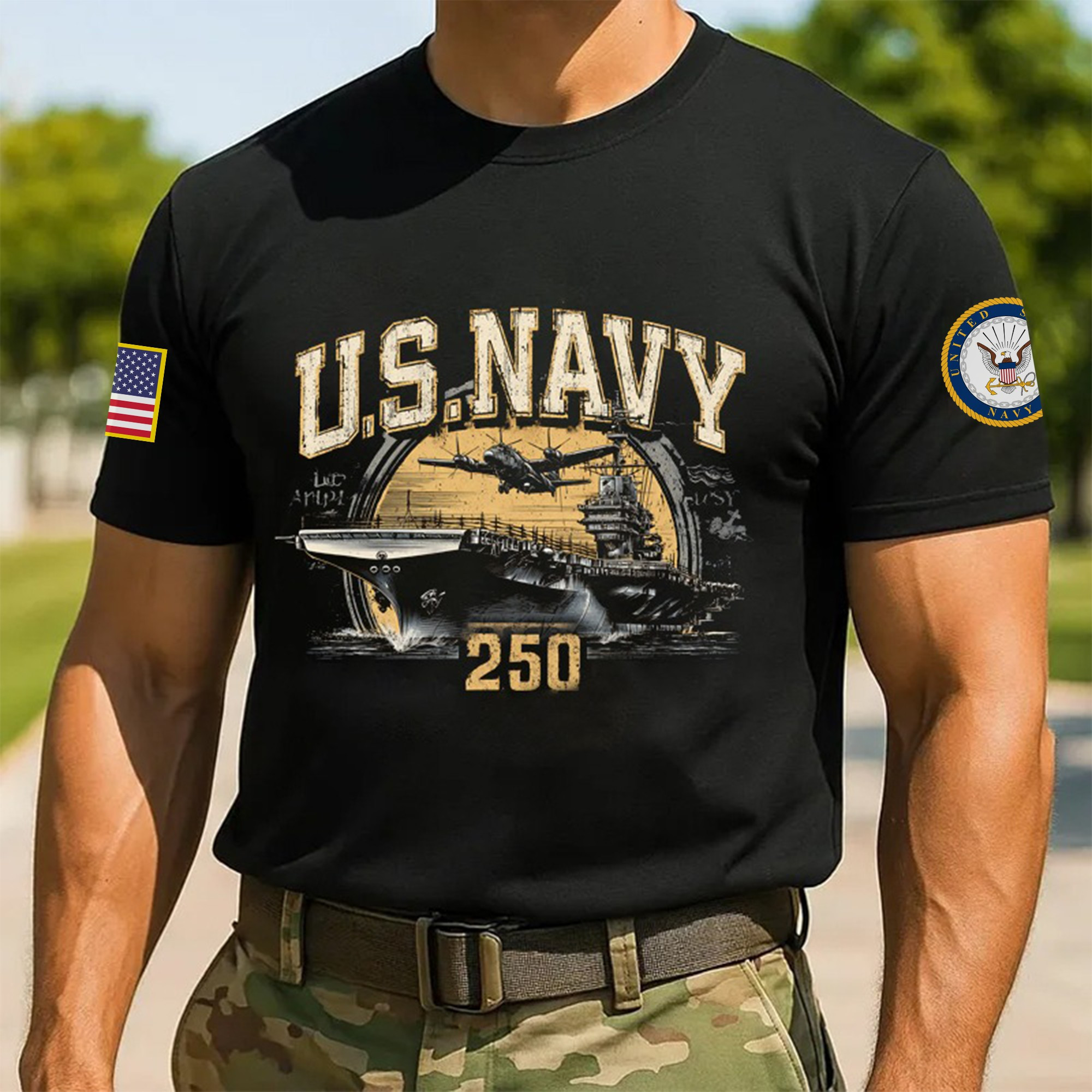 Premium US Navy T-Shirt VPVC930085, 250th Anniversary Navy Shirt, Gifts For Navy Veteran, Gifts On Father’s Day, Veterans Day
