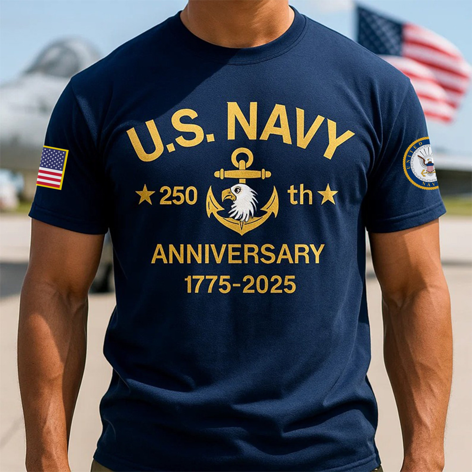 Premium US Navy T-Shirt VPVC930086, 250th Anniversary Navy Shirt, Gifts For Navy Veteran, Gifts On Father’s Day, Veterans Day