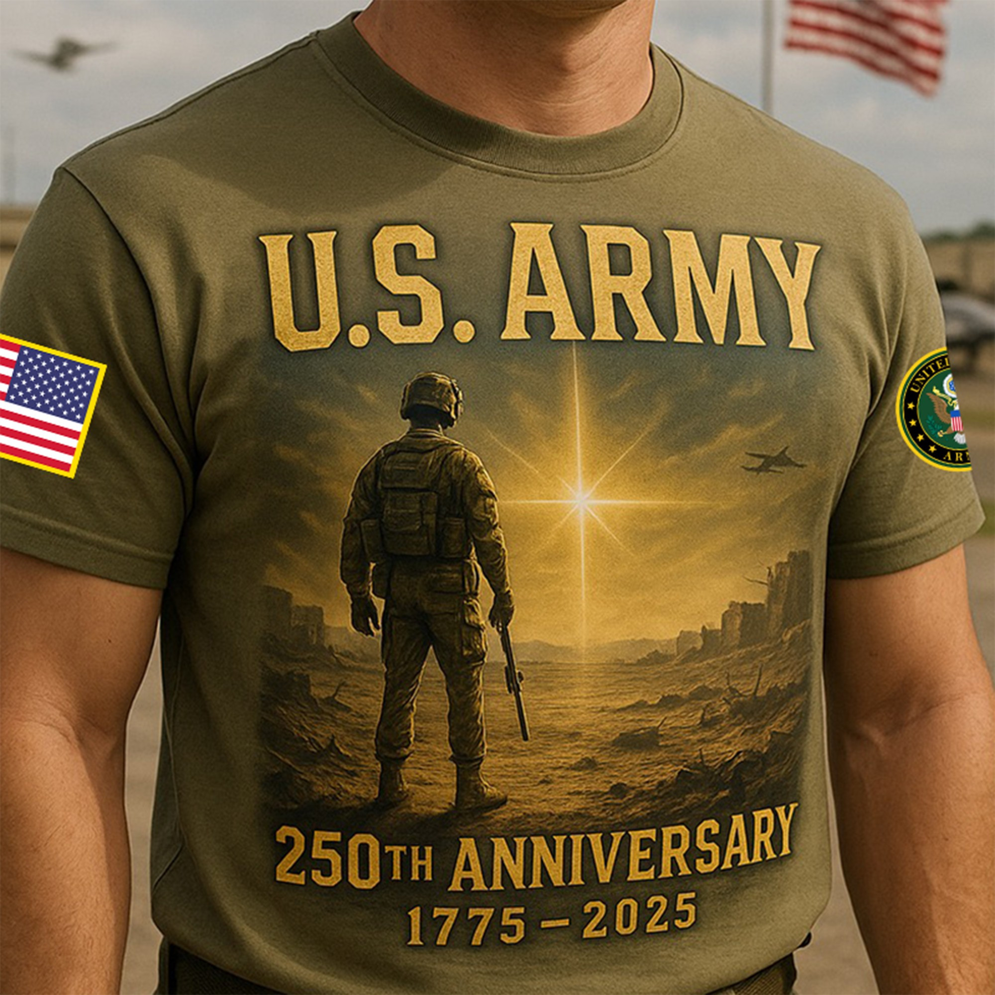 Premium 250th Anniversary Of The Army T-Shirt VPVC930093, Gifts For Army Veteran, Gifts On Father’s Day, Veterans Day