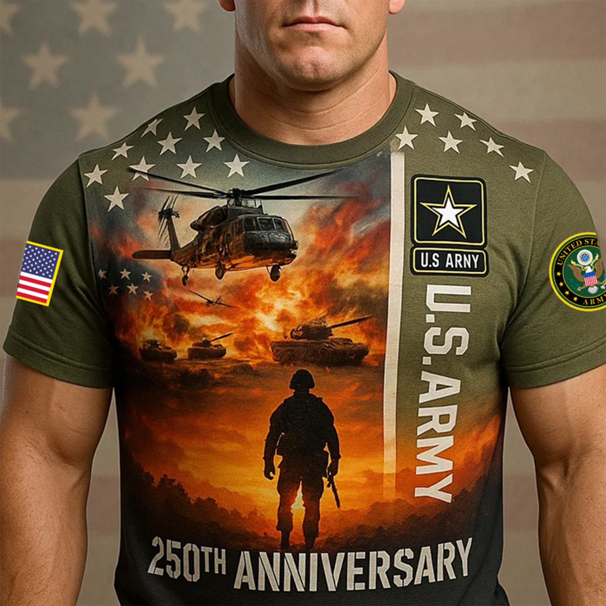 Premium 250th Anniversary Of The Army T-Shirt VPVC930098, Gifts For Army Veteran, Gifts On Father’s Day, Veterans Day