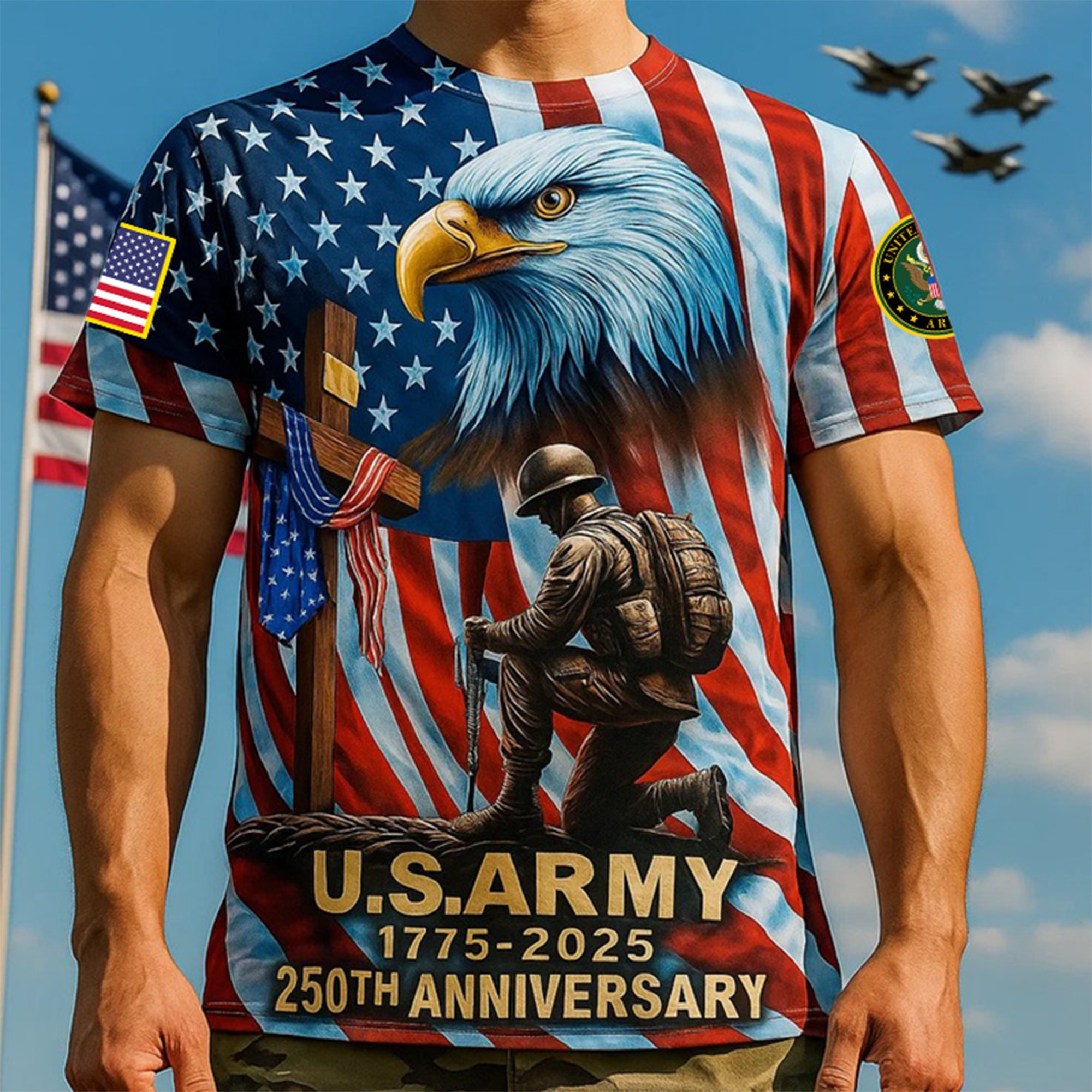 Premium 250th Anniversary Of The Army T-Shirt VPVC930103, Gifts For Army Veteran, Gifts On Father’s Day, Veterans Day