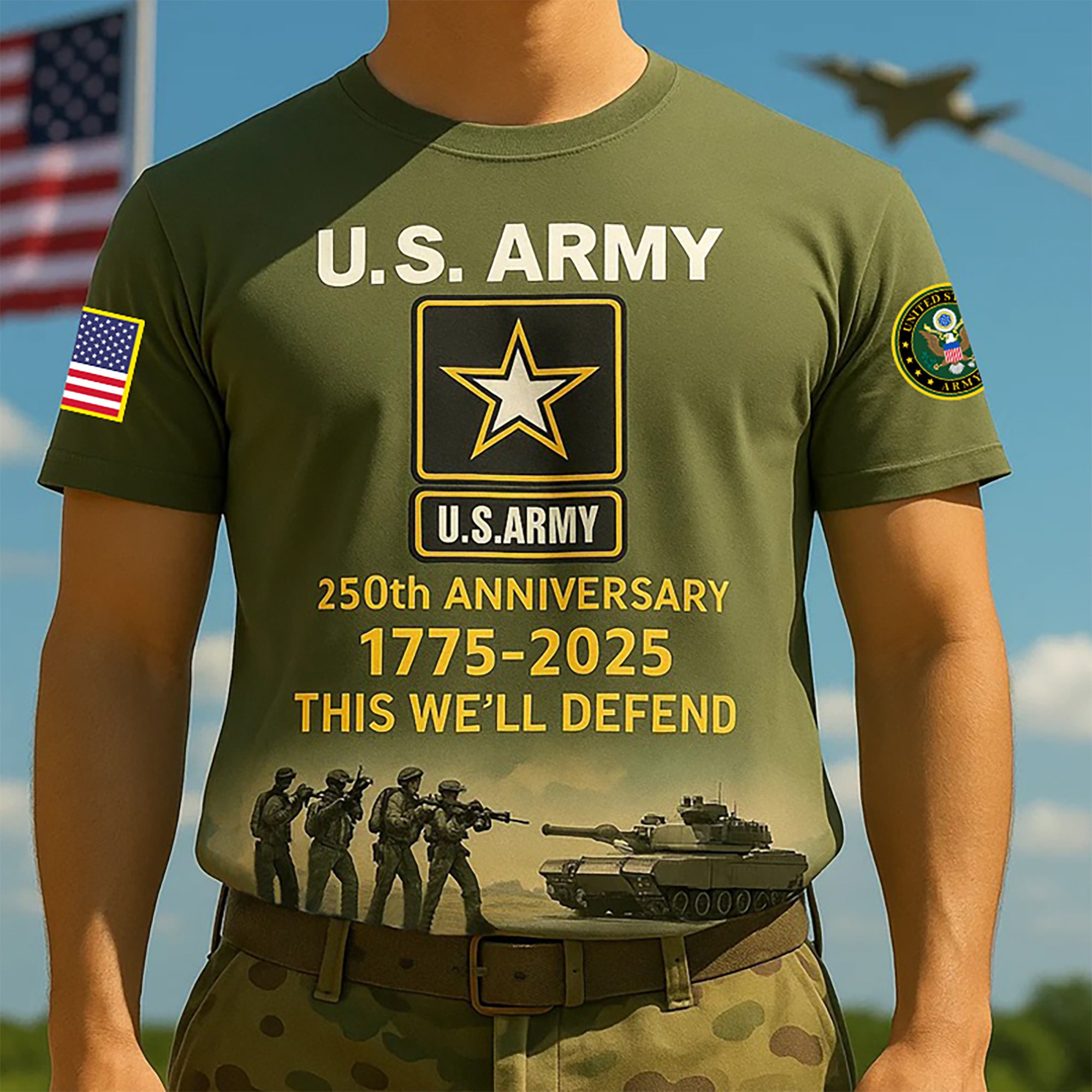 Premium 250th Anniversary Of The Army T-Shirt VPVC930106, Gifts For Army Veteran, Gifts On Father’s Day, Veterans Day