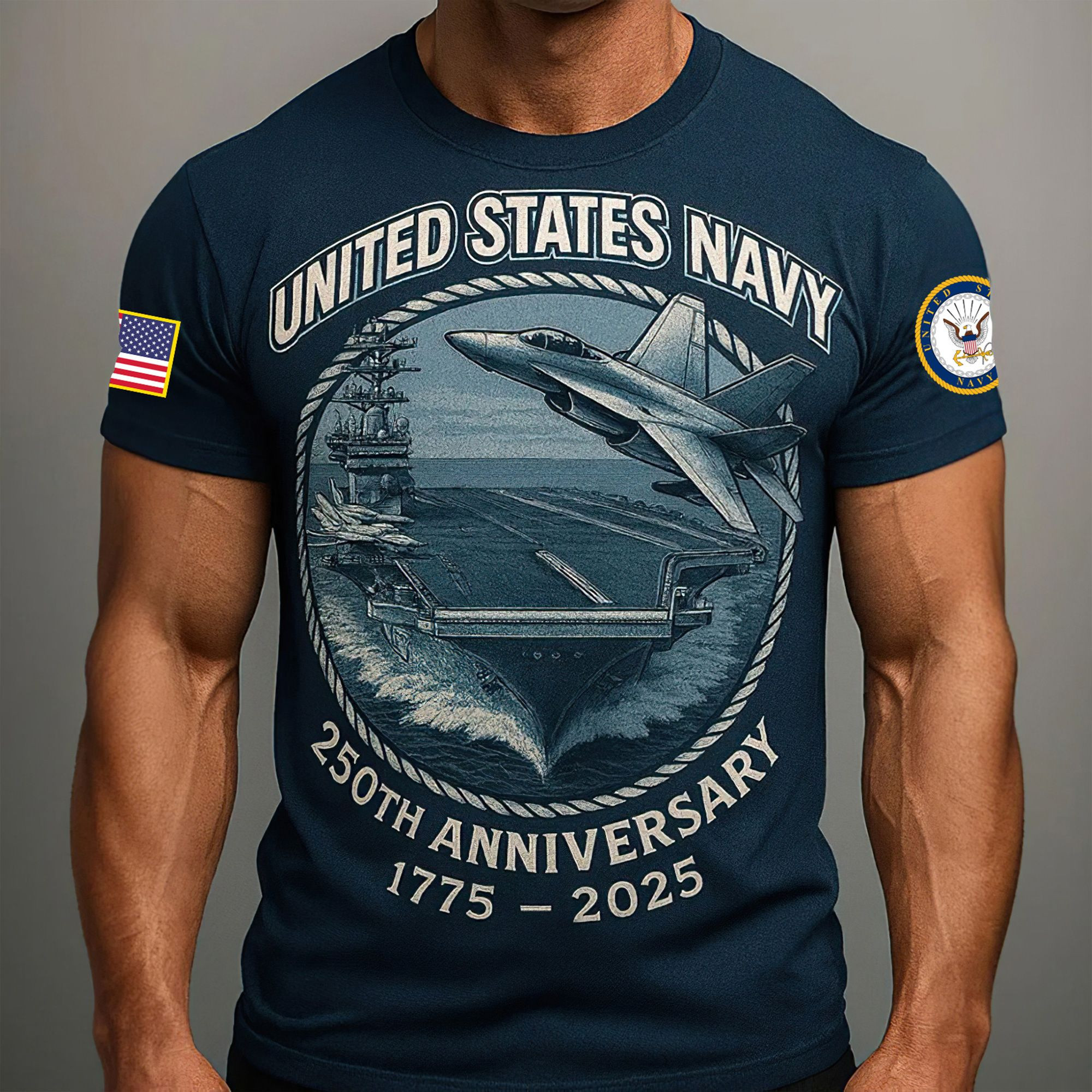 Premium US Navy T-Shirt VPVC930114, 250th Anniversary Navy Shirt, Gifts For Navy Veteran, Gifts On Father’s Day, Veterans Day