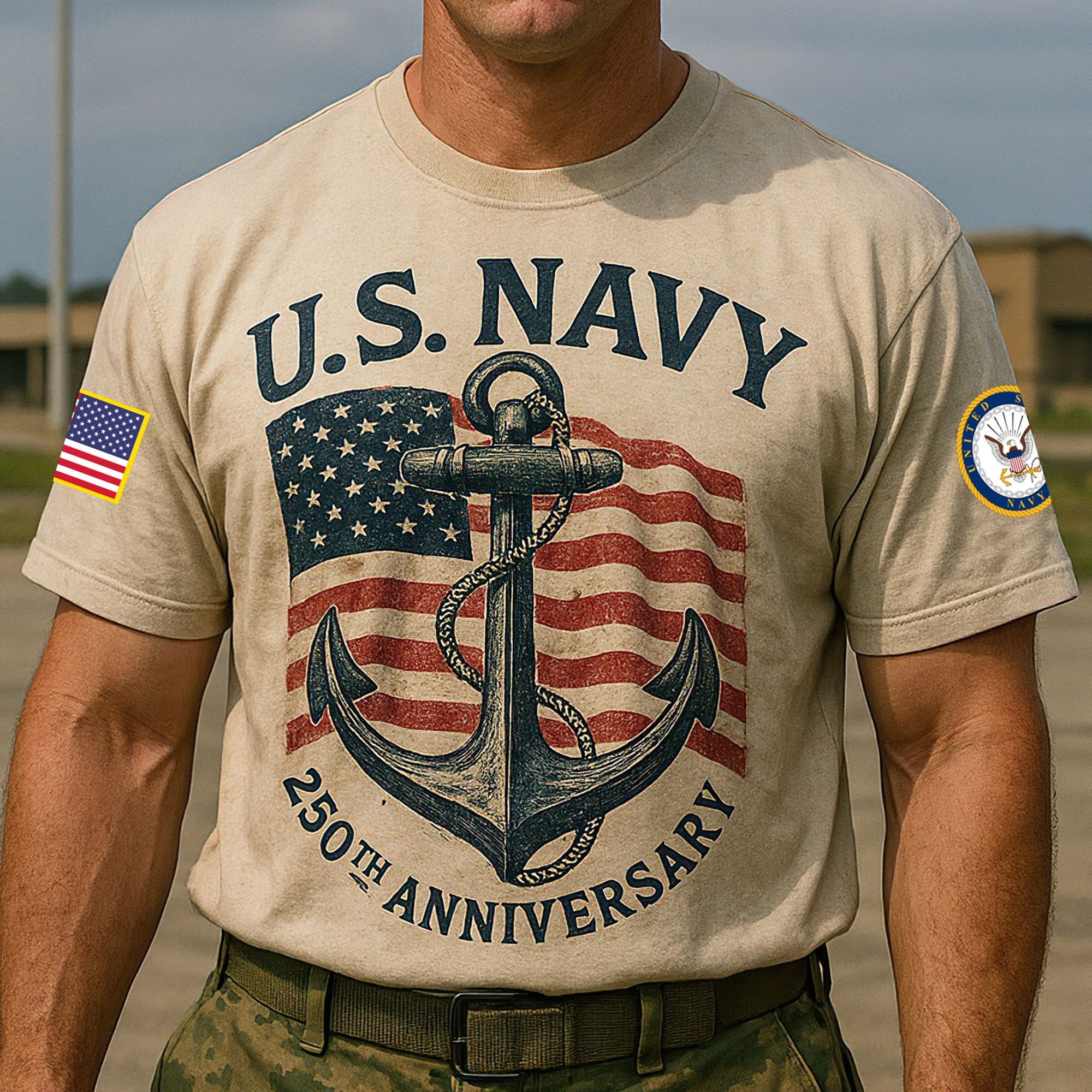 Premium US Navy T-Shirt VPVC930120, 250th Anniversary Navy Shirt, Gifts For Navy Veteran, Gifts On Father’s Day, Veterans Day