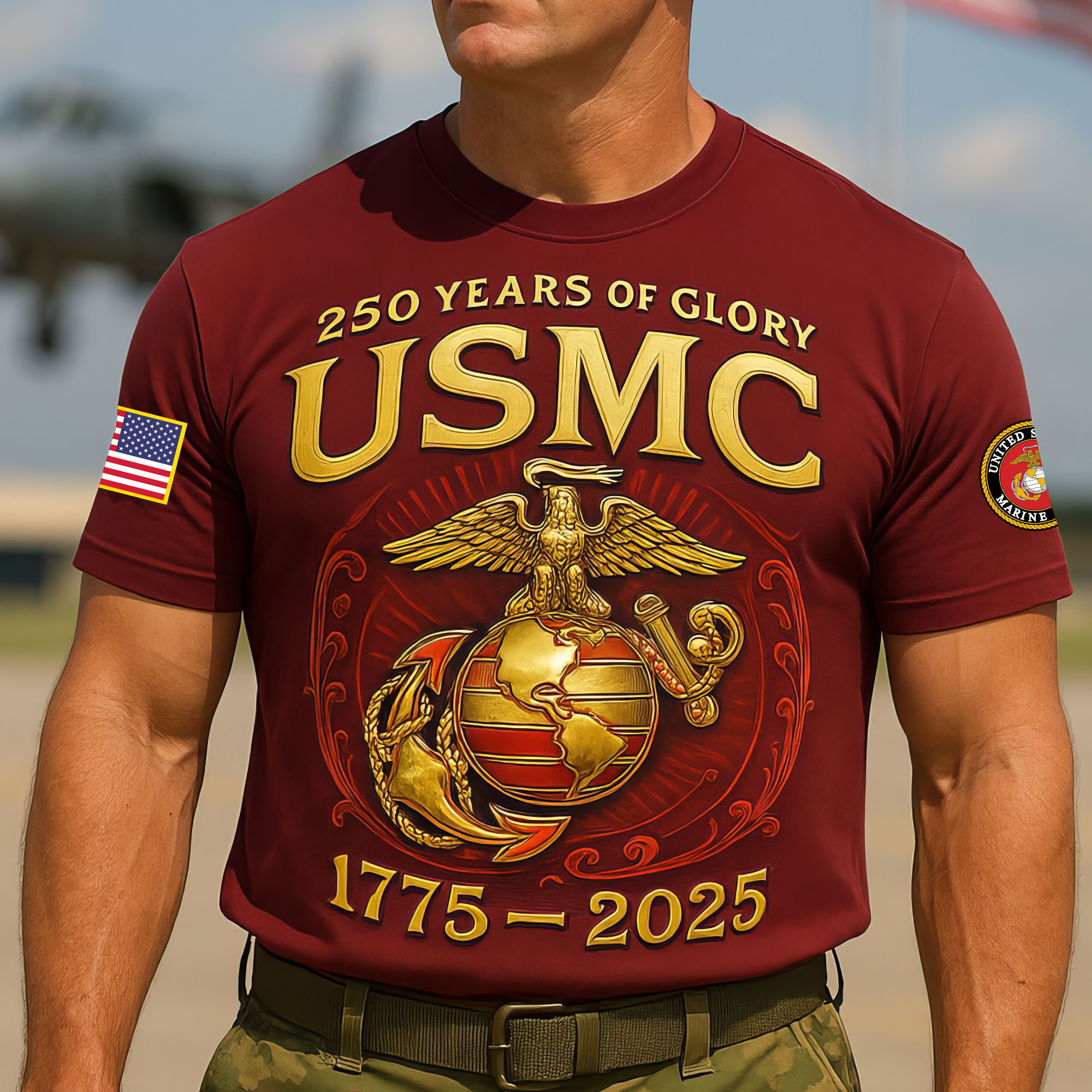 Premium USMC T-Shirt VPVC930123, 250th Anniversary Marine Corps Shirt, Gifts For Marine Veteran, Gifts On Father’s Day, Veterans Day