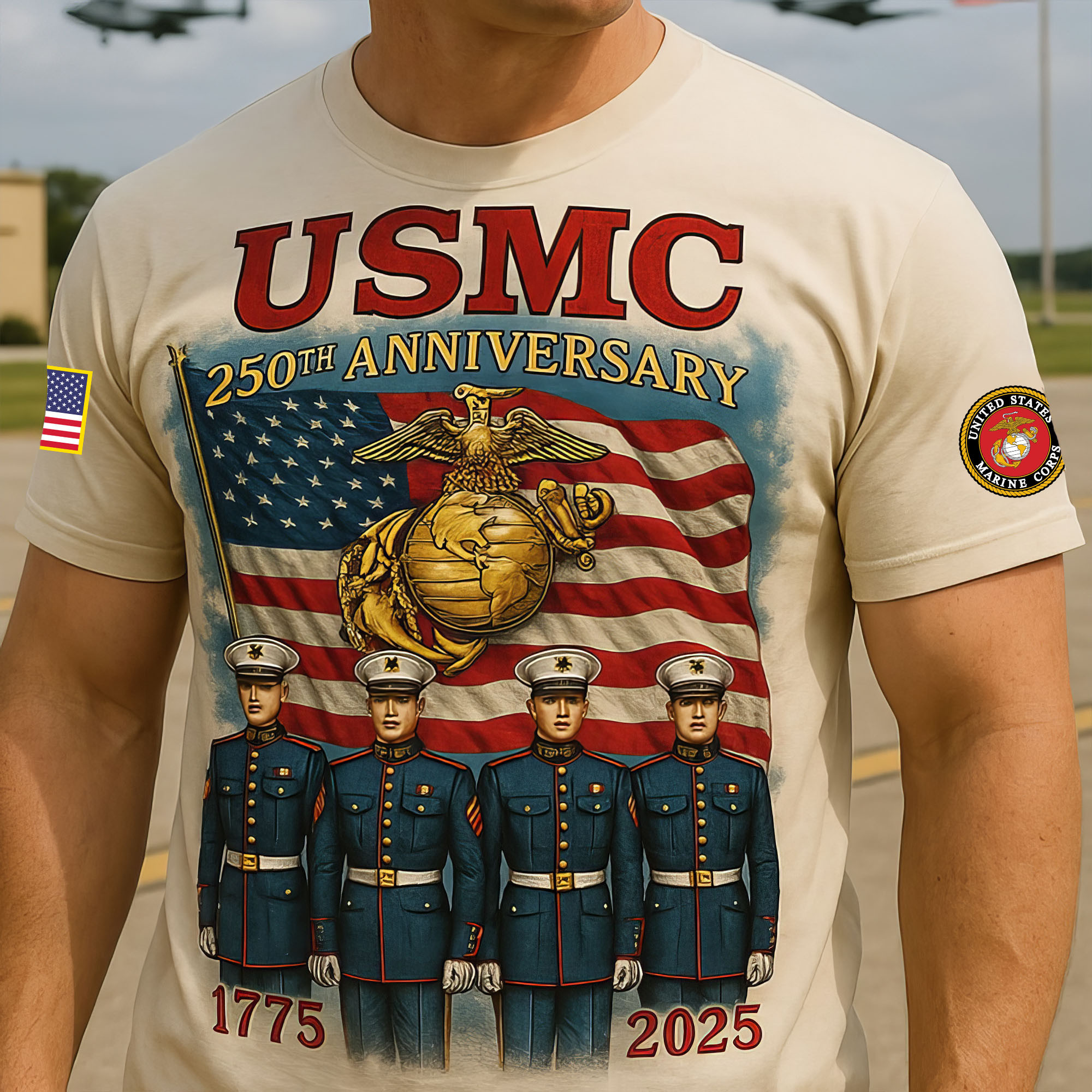Premium USMC T-Shirt VPVC930124, 250th Anniversary Marine Corps Shirt, Gifts For Marine Veteran, Gifts On Father’s Day, Veterans Day