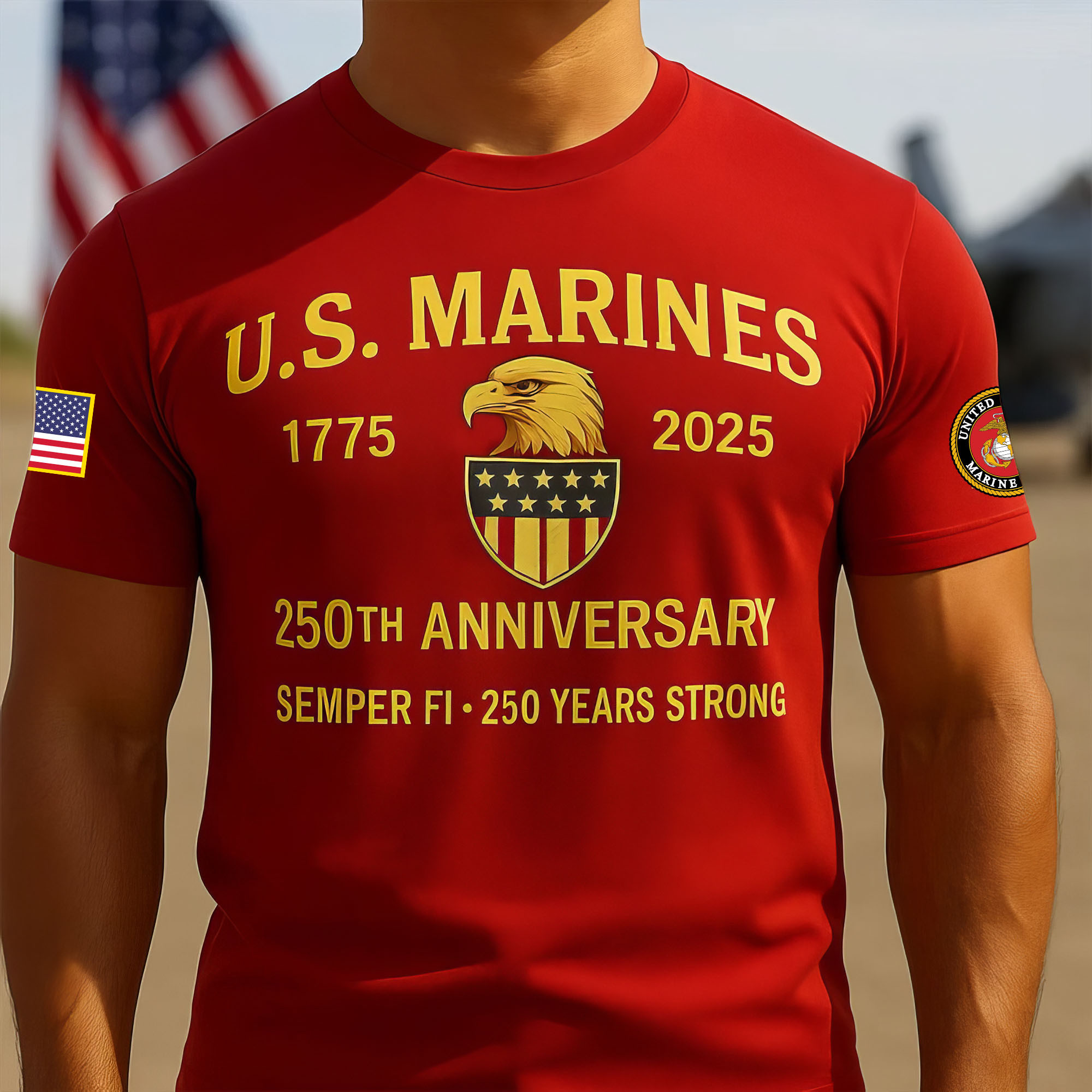 Premium USMC T-Shirt VPVC930128, 250th Anniversary Marine Corps Shirt, Gifts For Marine Veteran, Gifts On Father’s Day, Veterans Day