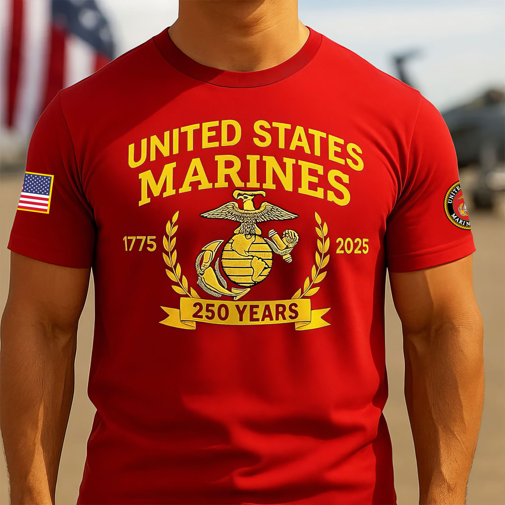 Premium USMC T-Shirt VPVC930132, 250th Anniversary Marine Corps Shirt, Gifts For Marine Veteran, Gifts On Father’s Day, Veterans Day