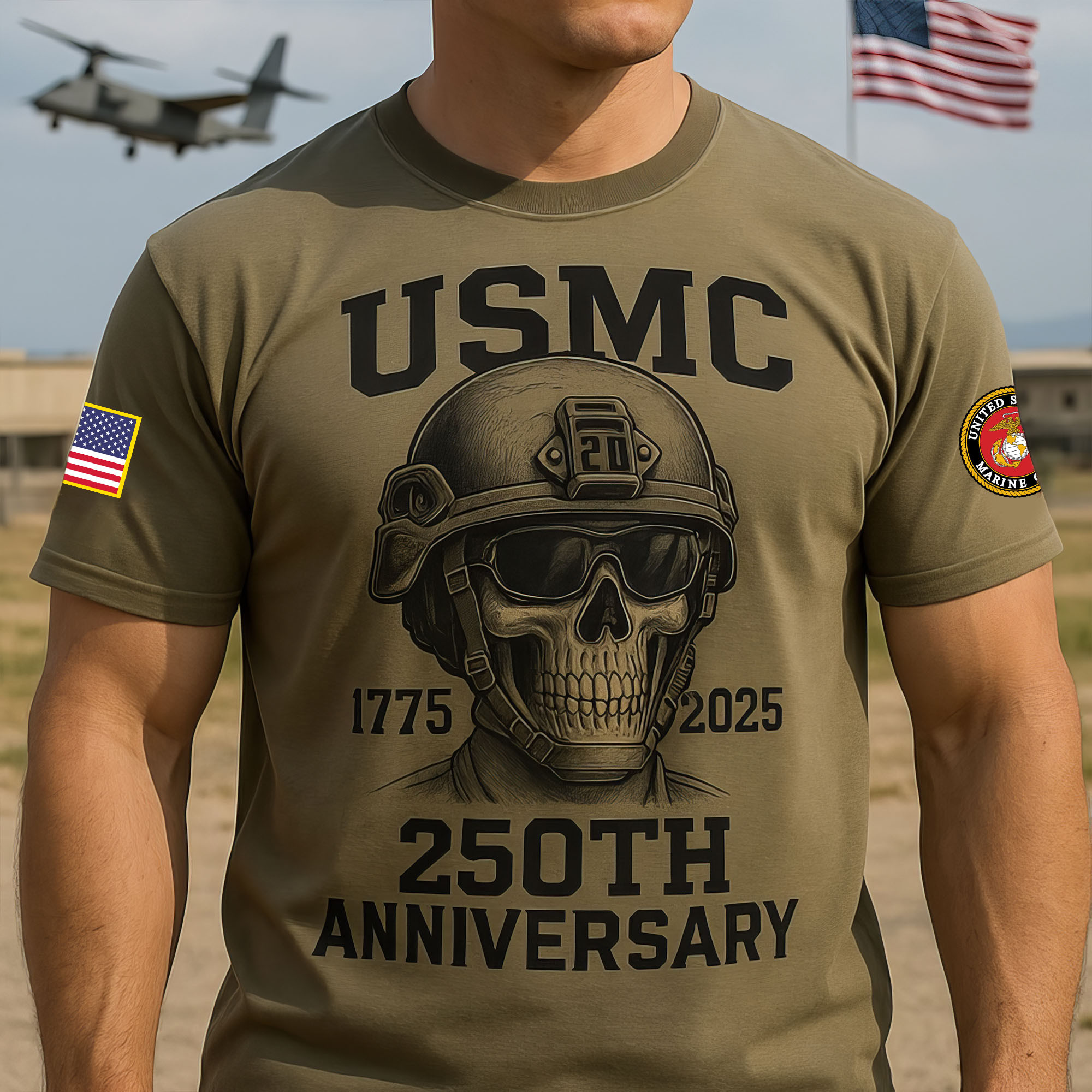 Premium USMC T-Shirt VPVC930134, 250th Anniversary Marine Corps Shirt, Gifts For Marine Veteran, Gifts On Father’s Day, Veterans Day