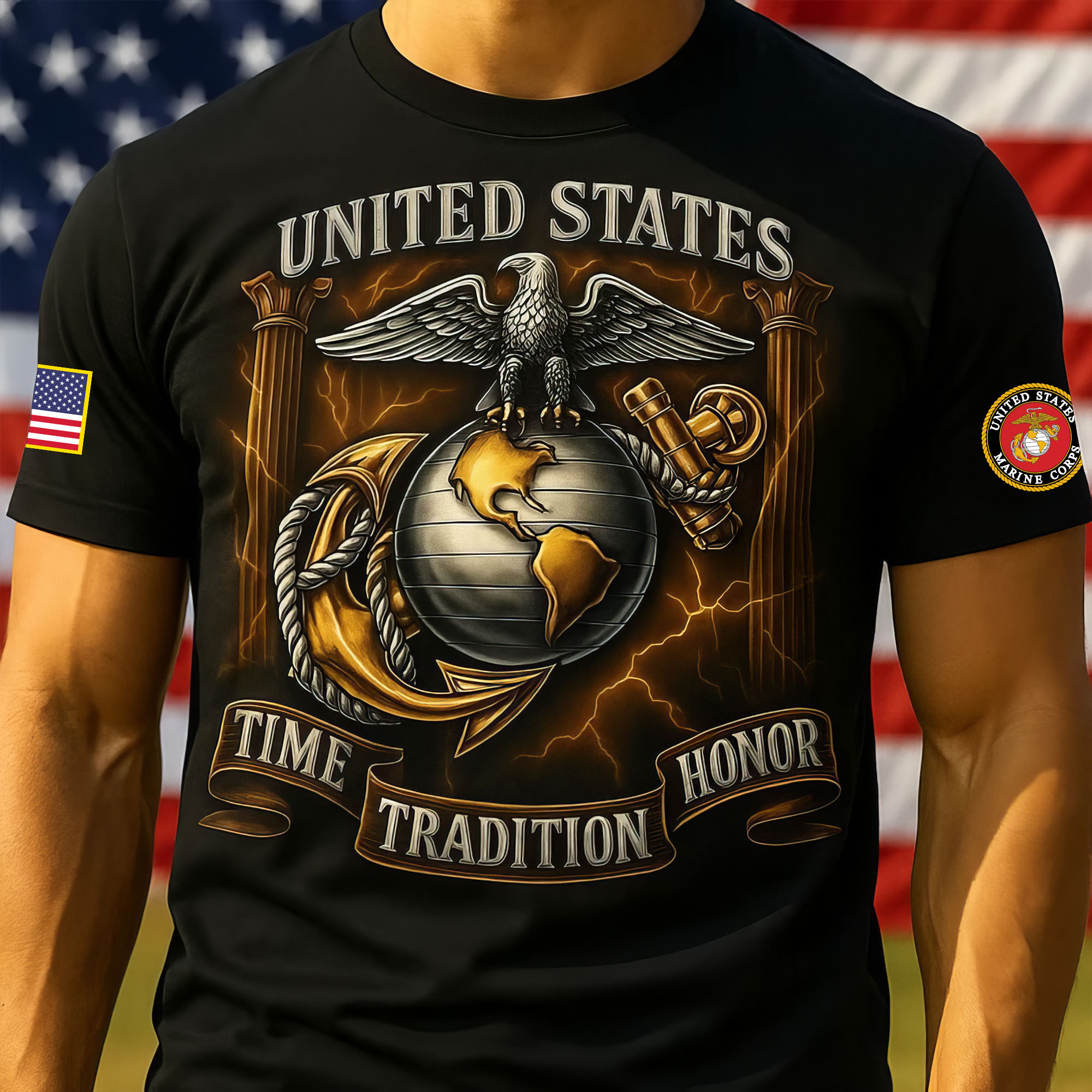 Premium USMC T-Shirt VPVC930147, 250th Anniversary Marine Corps Shirt, Gifts For Marine Veteran, Gifts On Father’s Day, Veterans Day