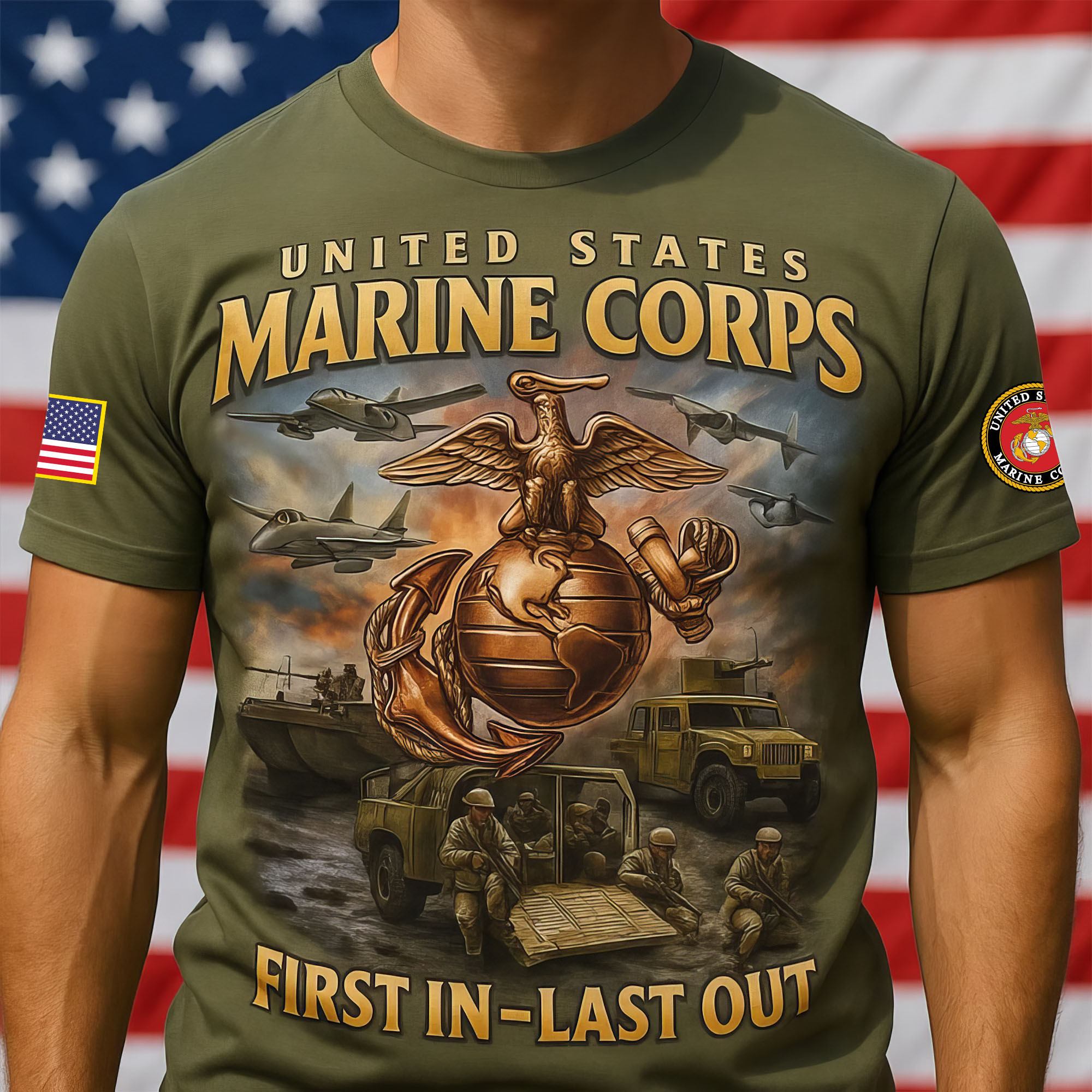 Premium USMC T-Shirt VPVC930148, 250th Anniversary Marine Corps Shirt, Gifts For Marine Veteran, Gifts On Father’s Day, Veterans Day