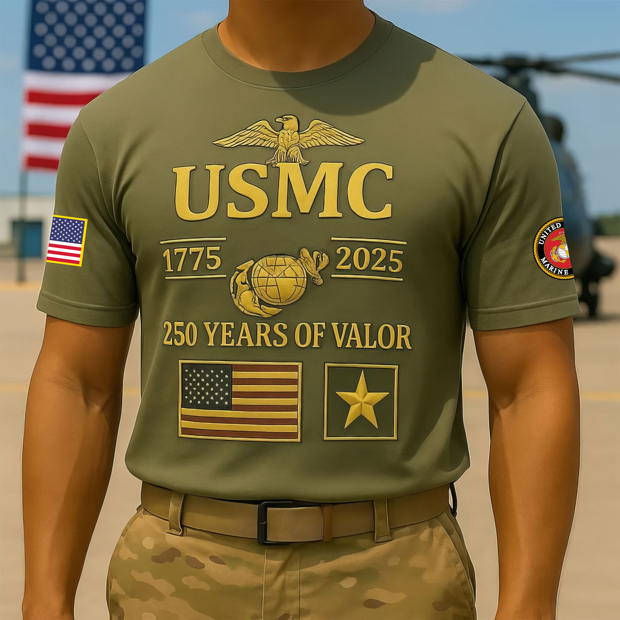 Premium USMC T-Shirt VPVC930149, 250th Anniversary Marine Corps Shirt, Gifts For Marine Veteran, Gifts On Father’s Day, Veterans Day