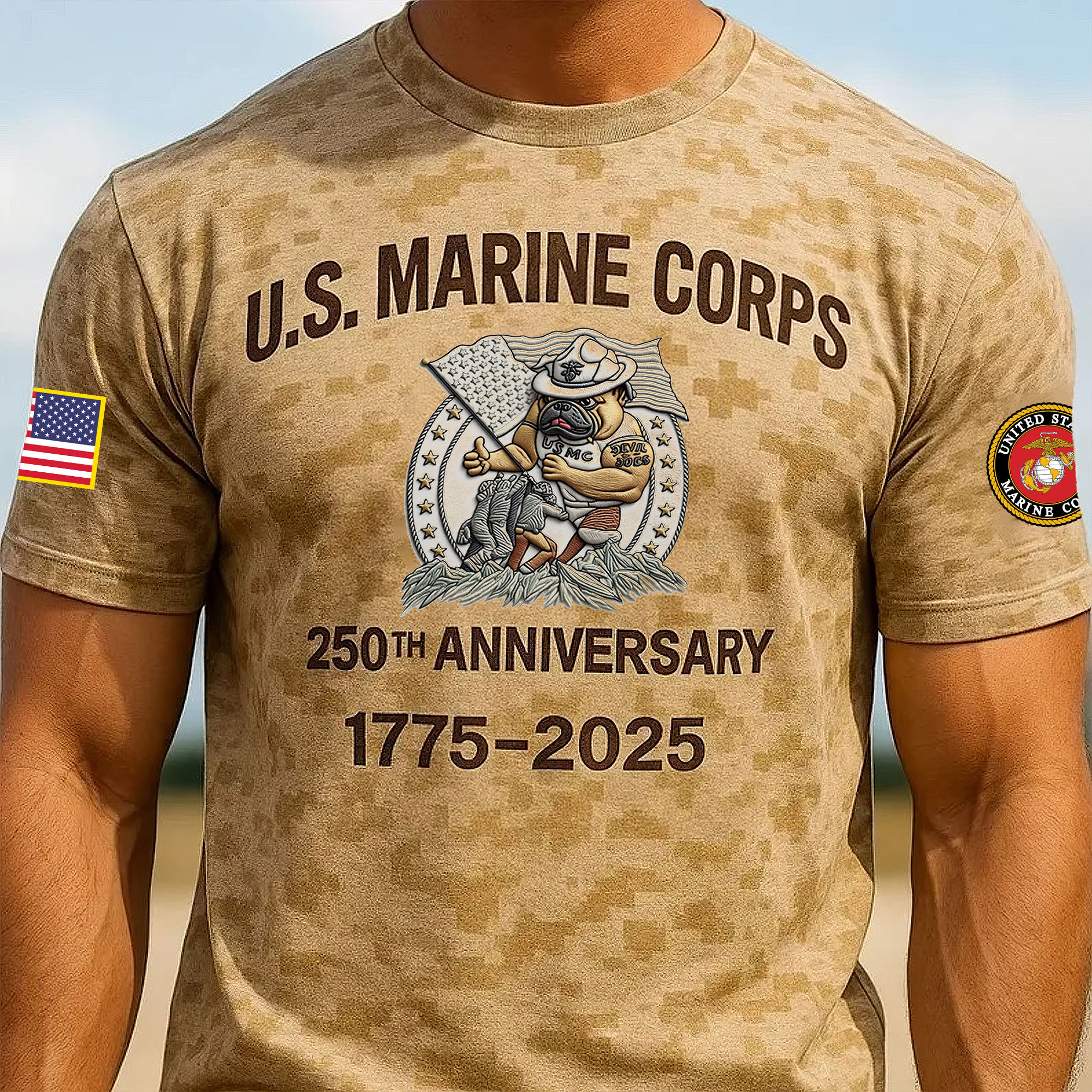 Premium USMC T-Shirt VPVC930154, 250th Anniversary Marine Corps Shirt, Gifts For Marine Veteran, Gifts On Father’s Day, Veterans Day