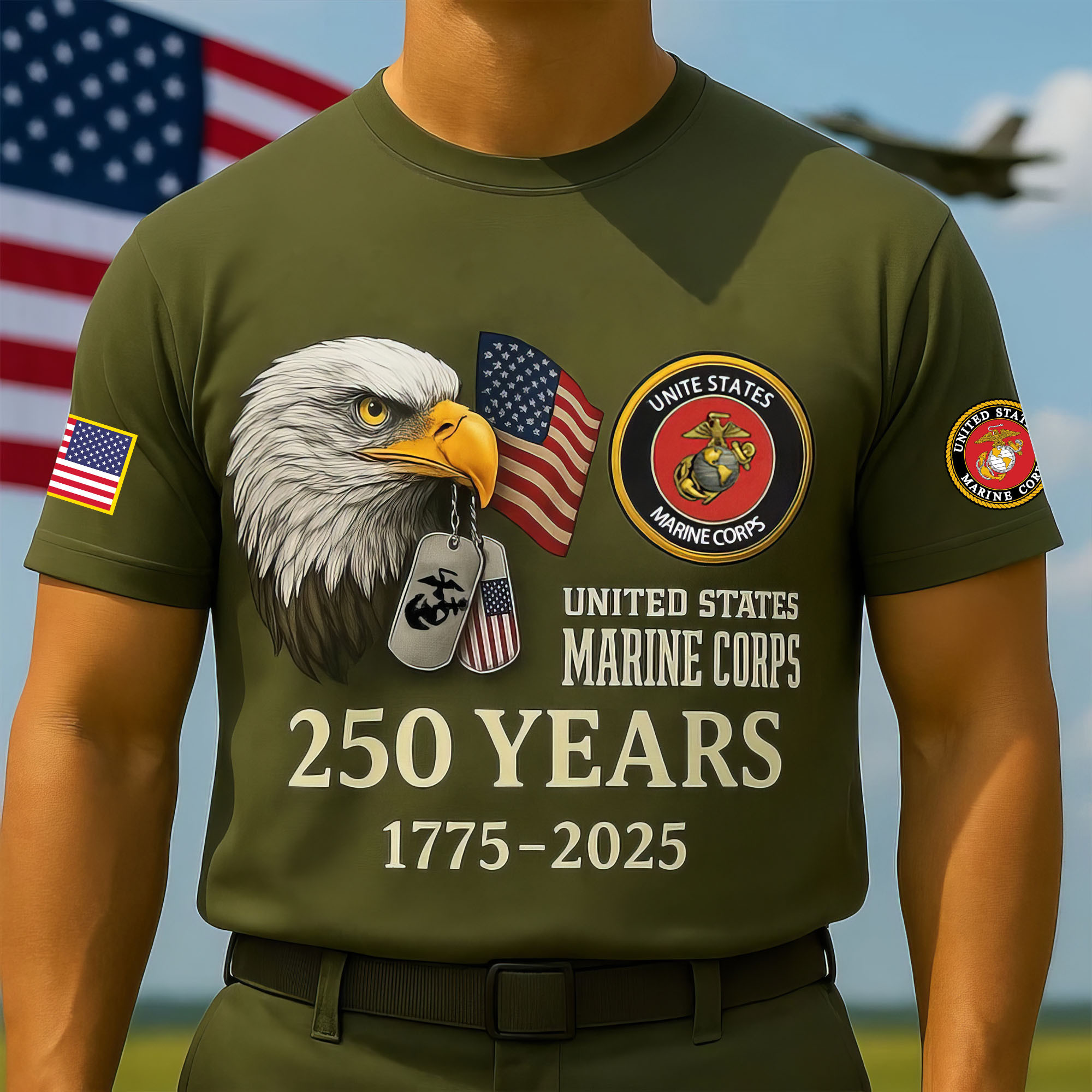 Premium USMC T-Shirt VPVC930162, 250th Anniversary Marine Corps Shirt, Gifts For Marine Veteran, Gifts On Father’s Day, Veterans Day