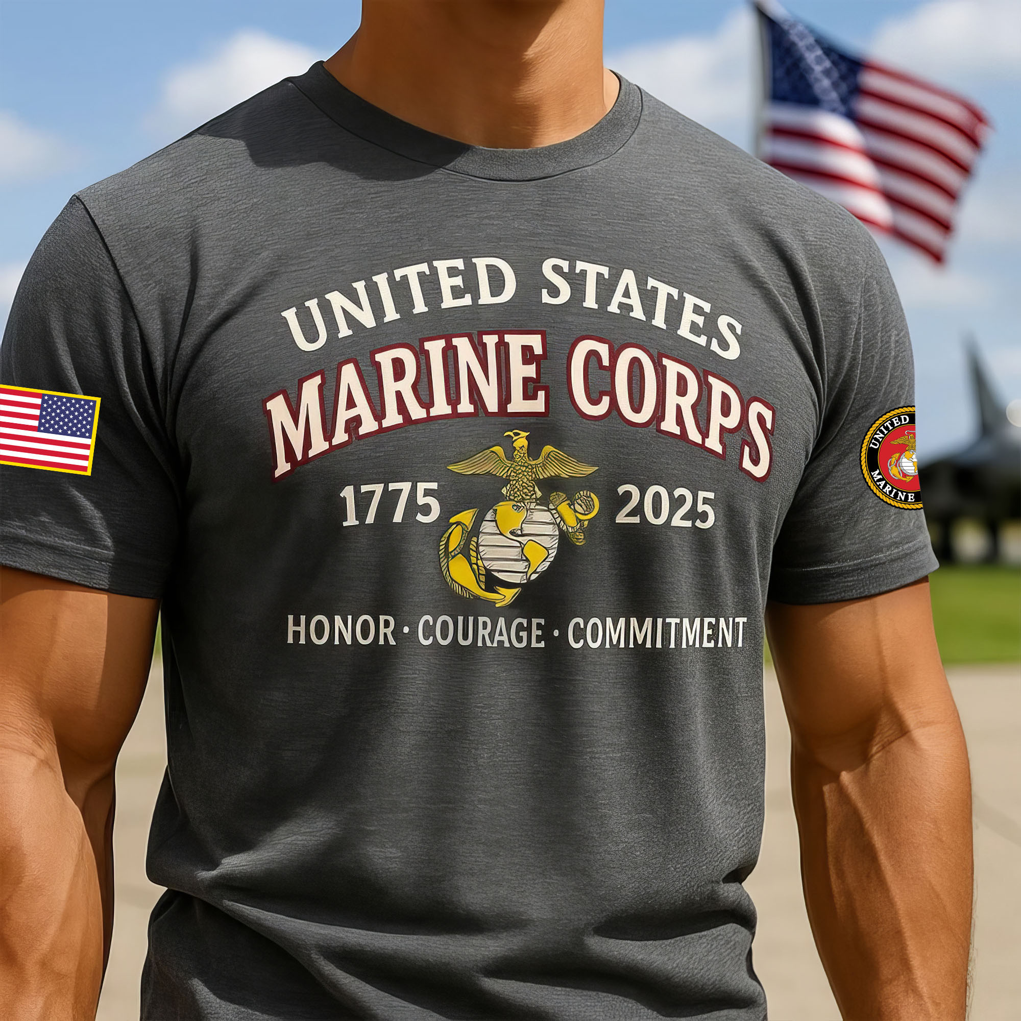 Premium USMC T-Shirt VPVC930164, 250th Anniversary Marine Corps Shirt, Gifts For Marine Veteran, Gifts On Father’s Day, Veterans Day