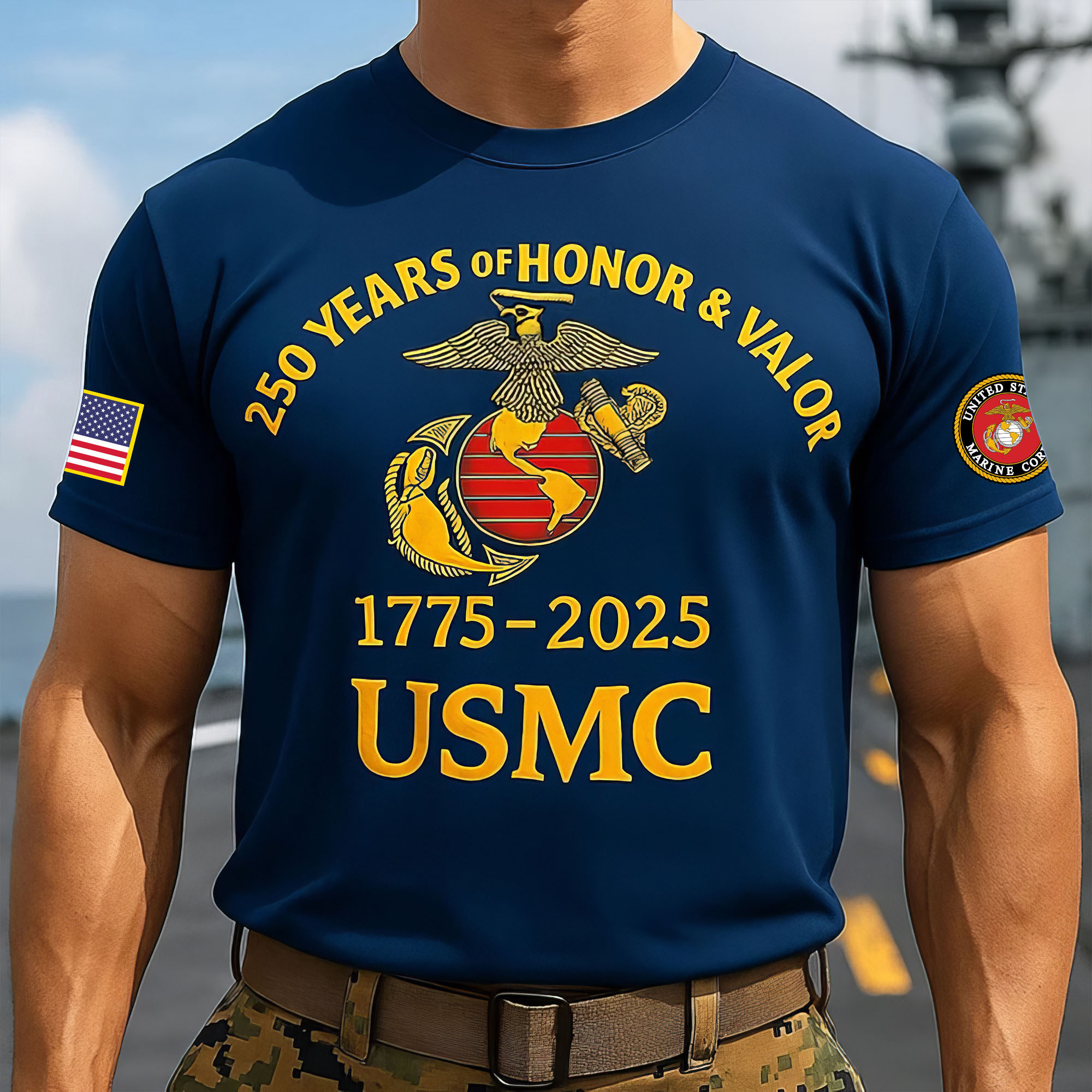 Premium USMC T-Shirt VPVC930166, 250th Anniversary Marine Corps Shirt, Gifts For Marine Veteran, Gifts On Father’s Day, Veterans Day