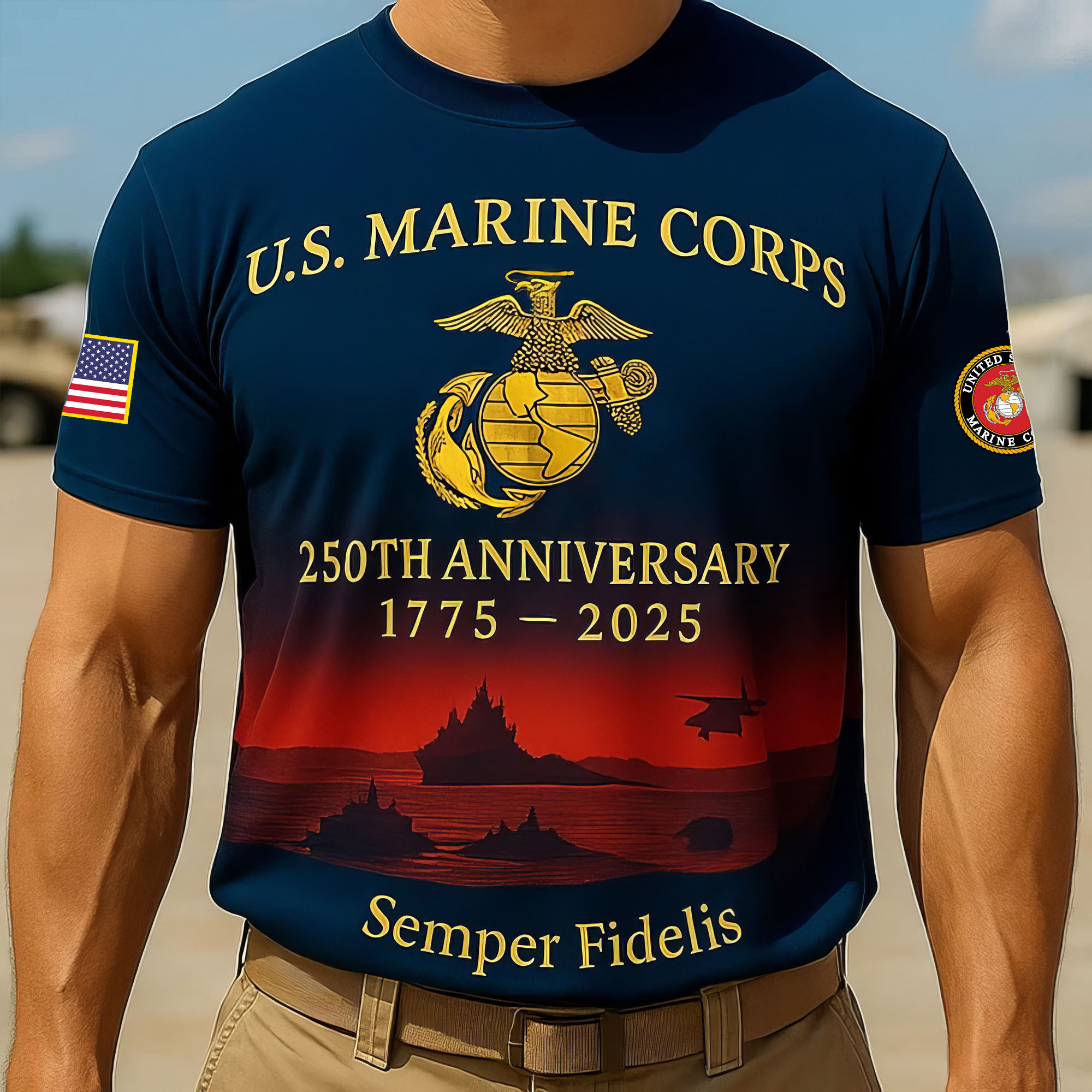 Premium USMC T-Shirt VPVC930167, 250th Anniversary Marine Corps Shirt, Gifts For Marine Veteran, Gifts On Father’s Day, Veterans Day