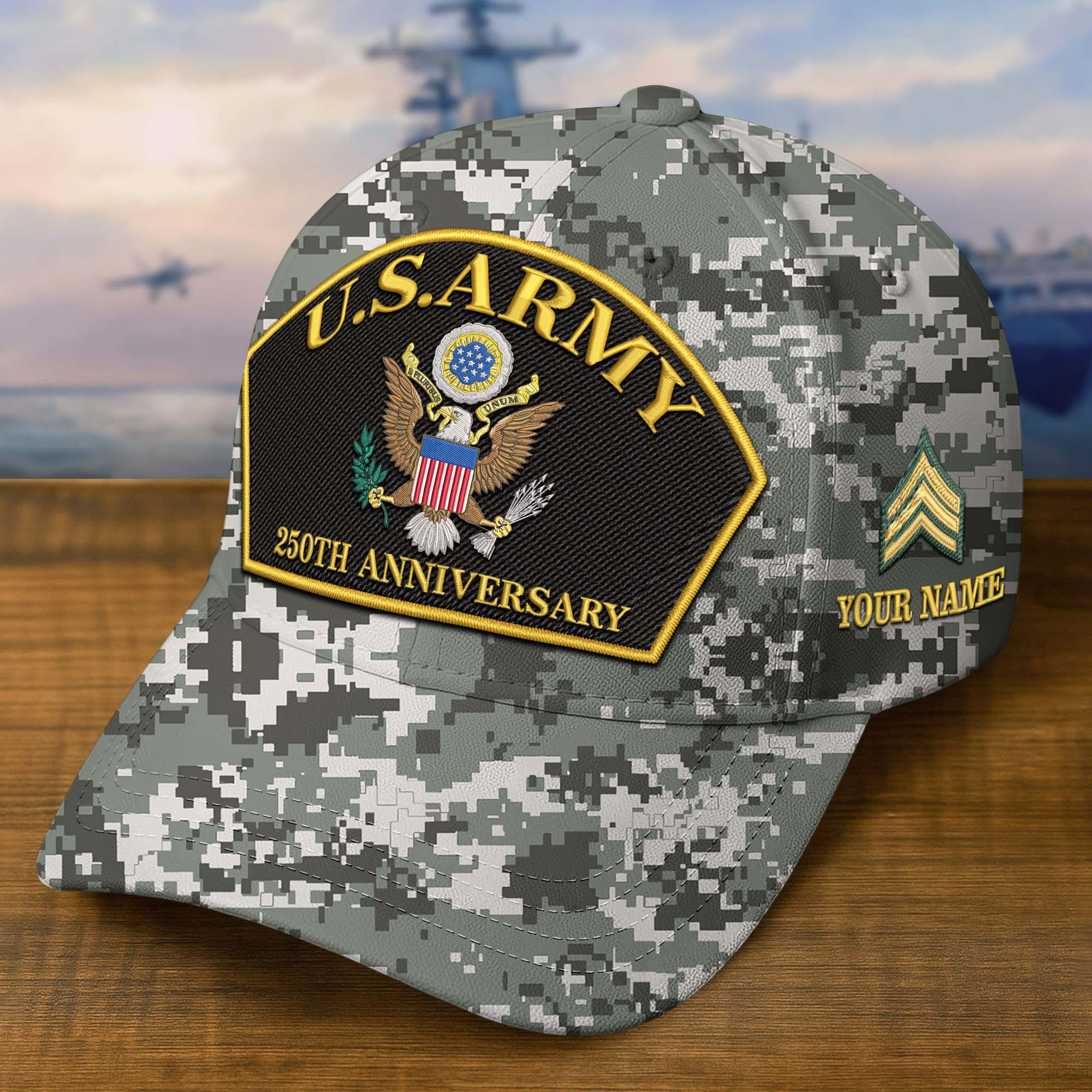 Premium 250th Anniversary Of The Army Embroidered Hats VPVC309002, Custom Name & Rank, Gifts For Army Veteran, Gifts On Father’s Day, Veterans Day