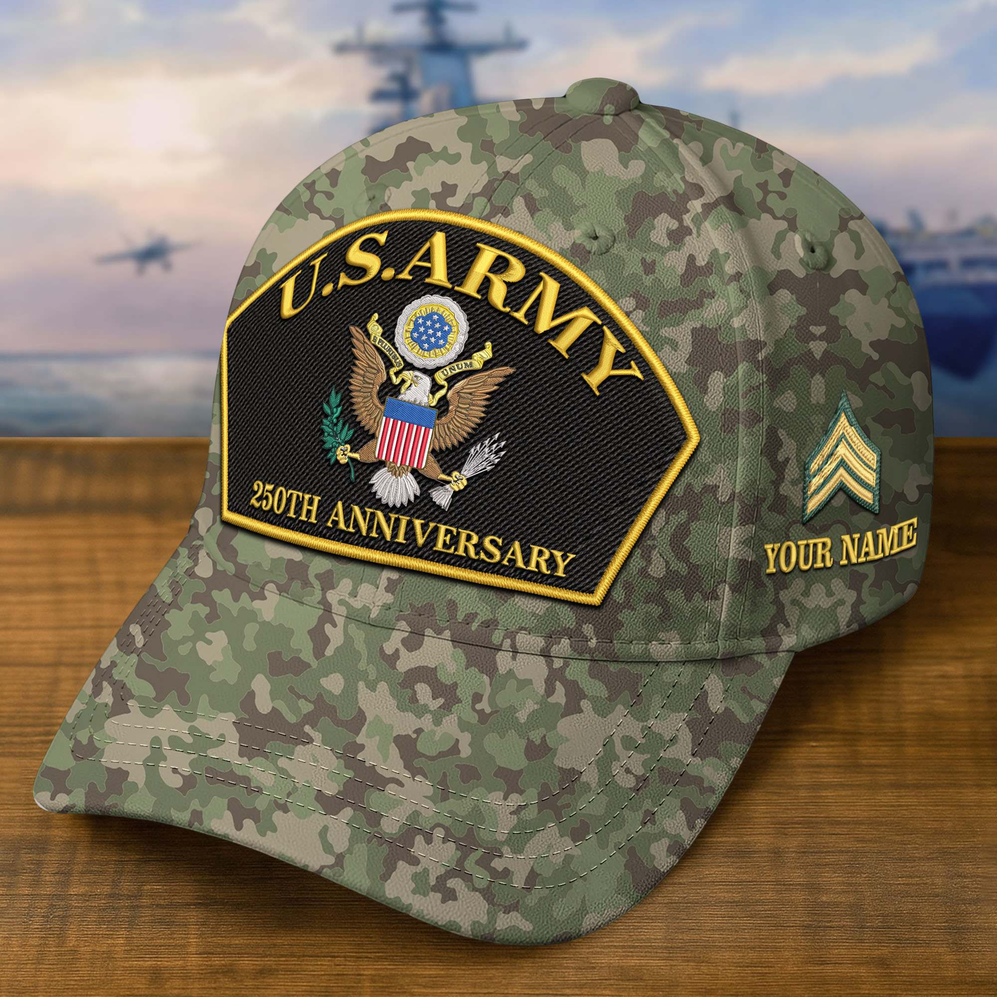 Premium 250th Anniversary Of The Army Embroidered Hats VPVC309003, Custom Name & Rank, Gifts For Army Veteran, Gifts On Father’s Day, Veterans Day