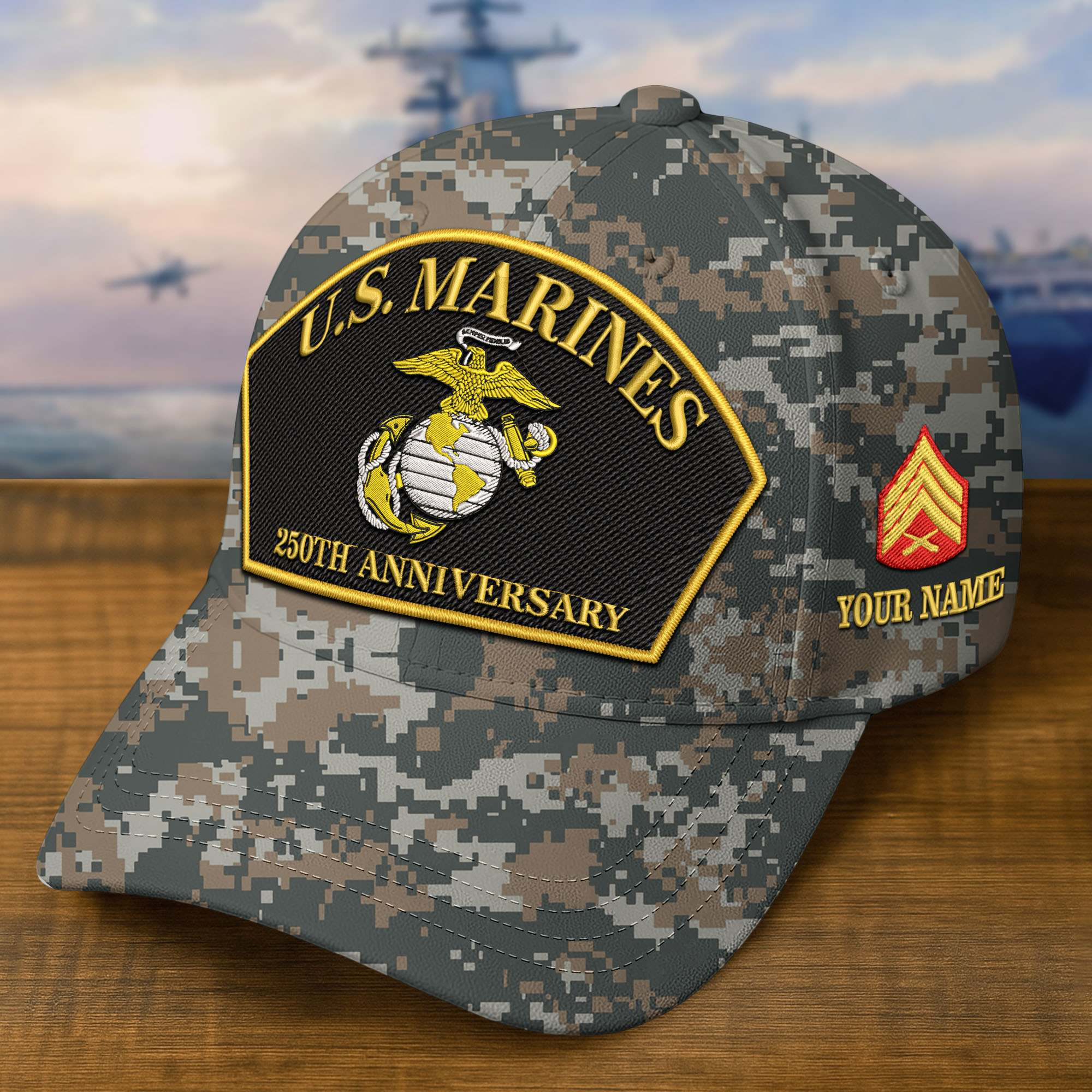 Premium Custom USMC Embroidered Hat VPVC309007, 250th Anniversary Marine Corps Hat, Gifts For Marine Veteran, Gifts On Father’s Day, Veterans Day