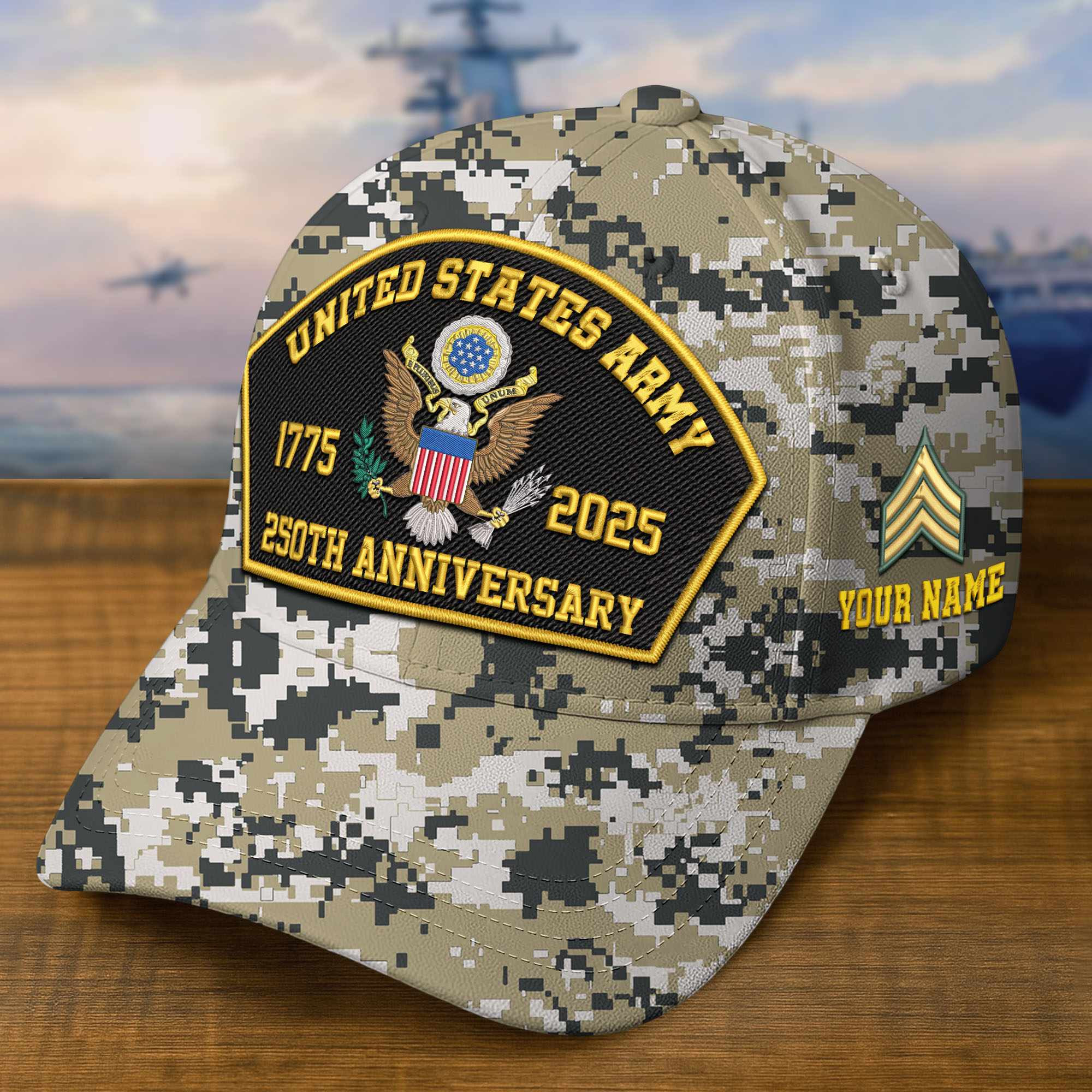 Premium 250th Anniversary Of The Army Embroidered Hats VPVC309101, Custom Name & Rank, Gifts For Army Veteran, Gifts On Father’s Day, Veterans Day