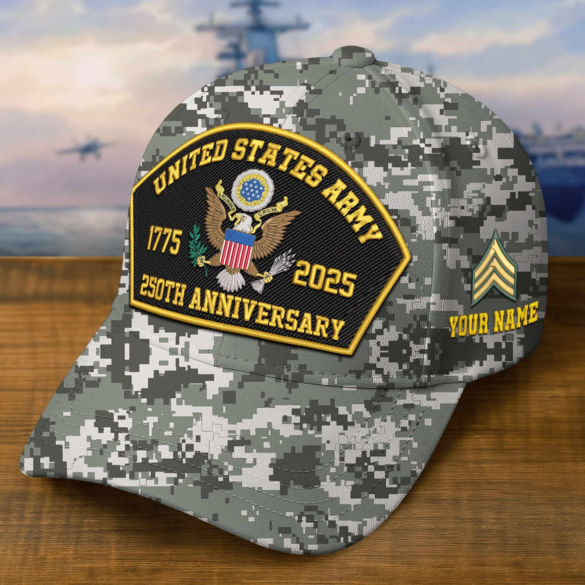 Premium 250th Anniversary Of The Army Embroidered Hats VPVC309102, Custom Name & Rank, Gifts For Army Veteran, Gifts On Father’s Day, Veterans Day