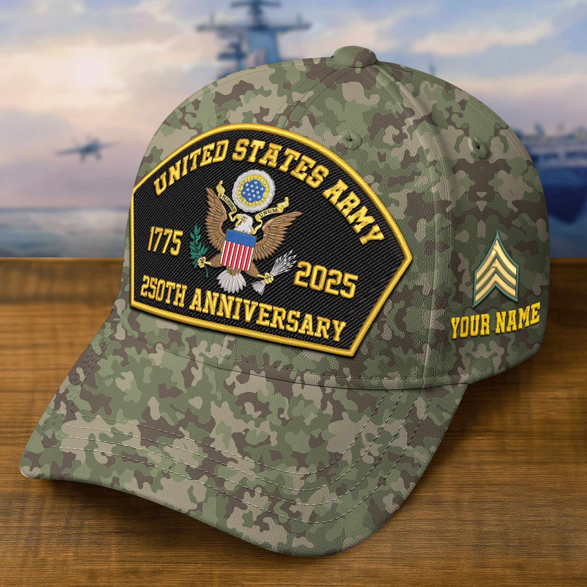 Premium 250th Anniversary Of The Army Embroidered Hats VPVC309103, Custom Name & Rank, Gifts For Army Veteran, Gifts On Father’s Day, Veterans Day