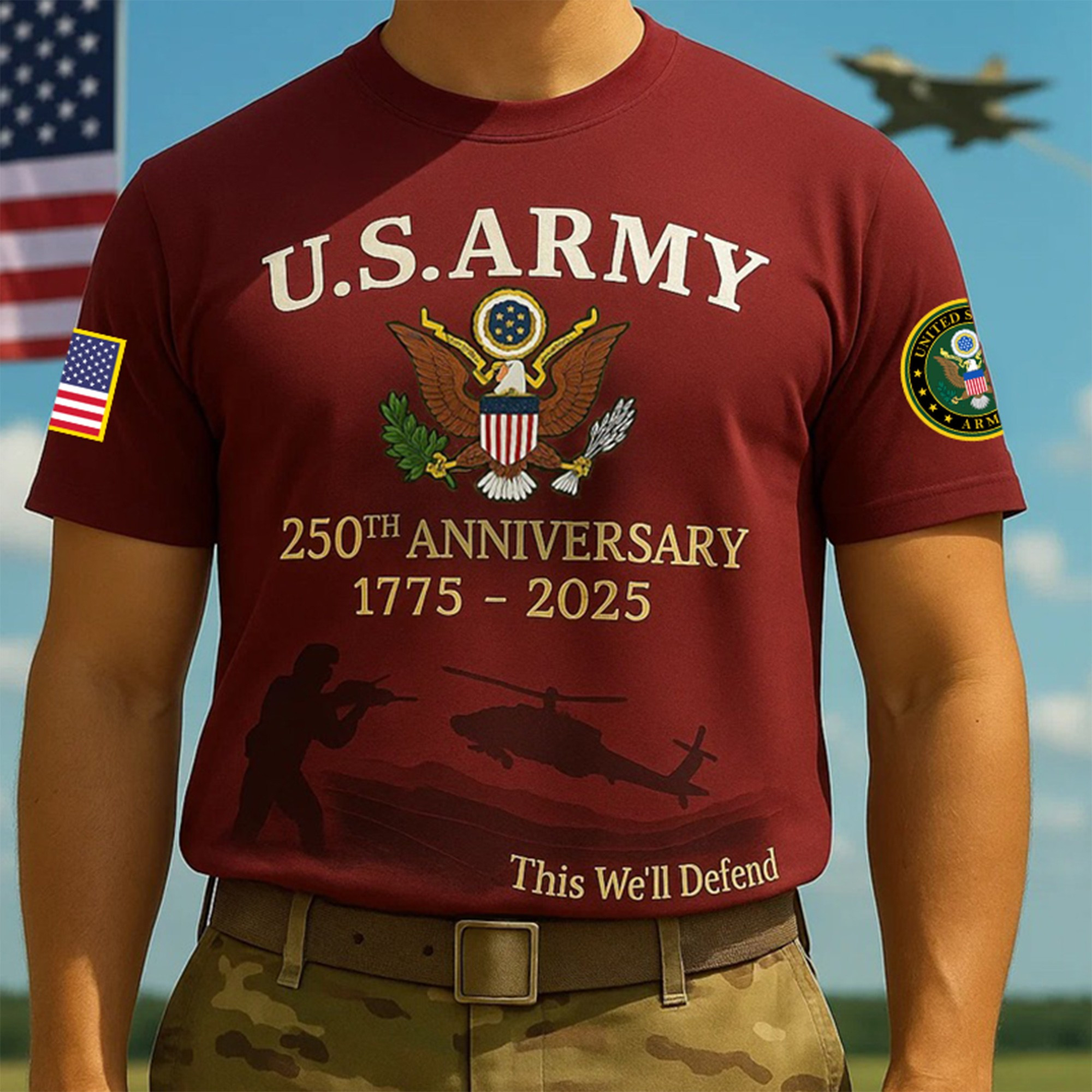 Premium 250th Anniversary Of The Army T-Shirt VPVC930175, Gifts For Army Veteran, Gifts On Father’s Day, Veterans Day