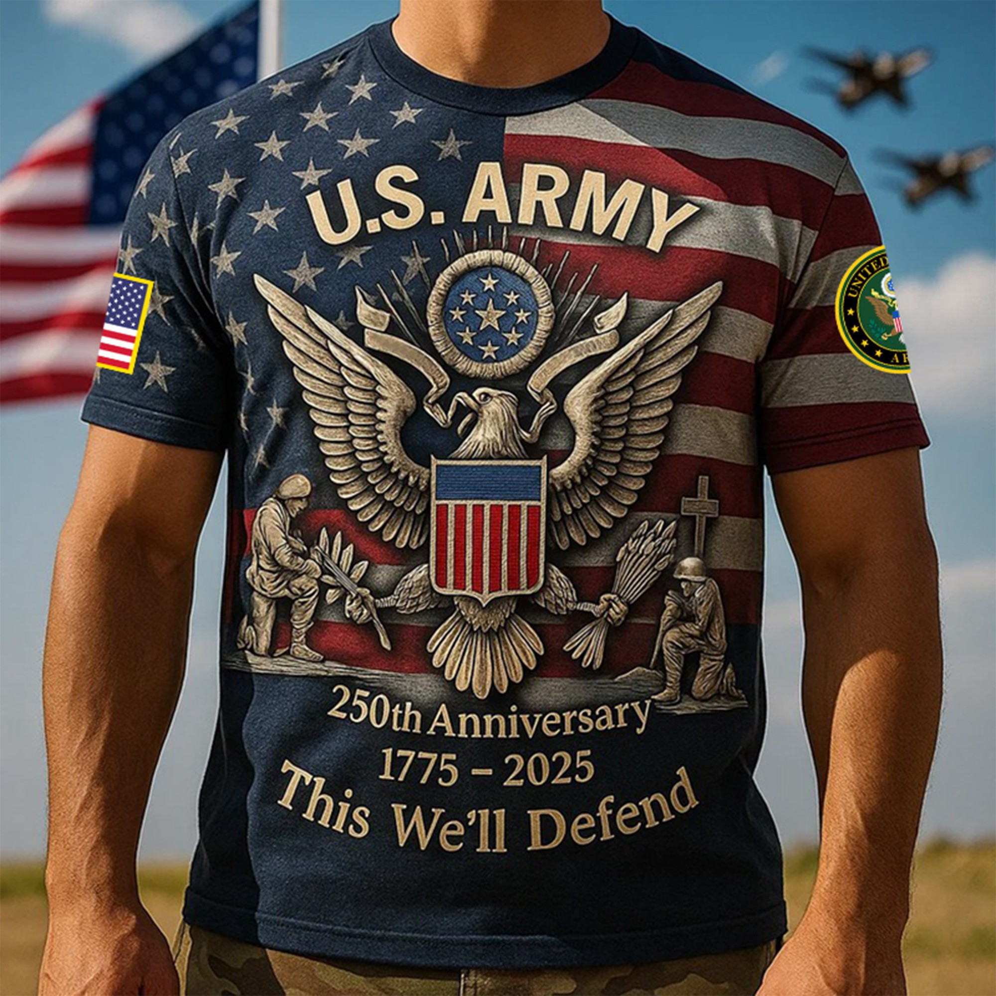 Premium 250th Anniversary Of The Army T-Shirt VPVC930177, Gifts For Army Veteran, Gifts On Father’s Day, Veterans Day