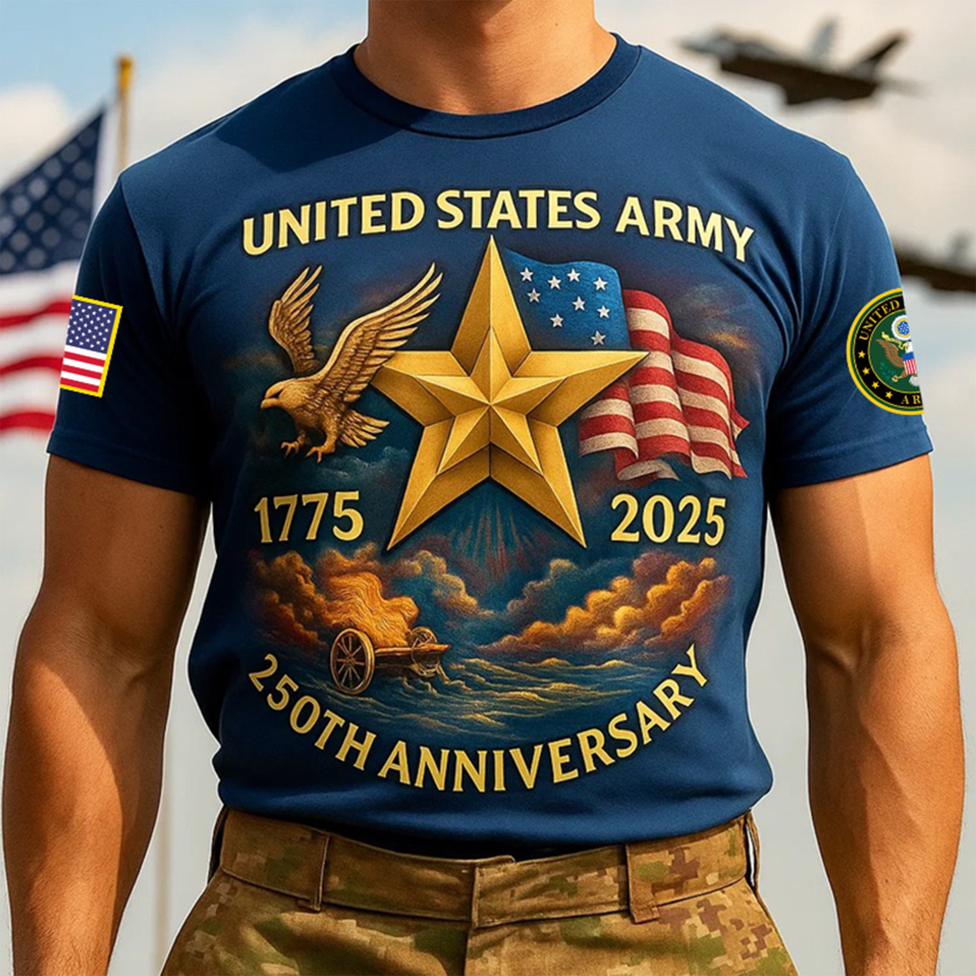 Premium 250th Anniversary Of The Army T-Shirt VPVC930187, Gifts For Army Veteran, Gifts On Father’s Day, Veterans Day