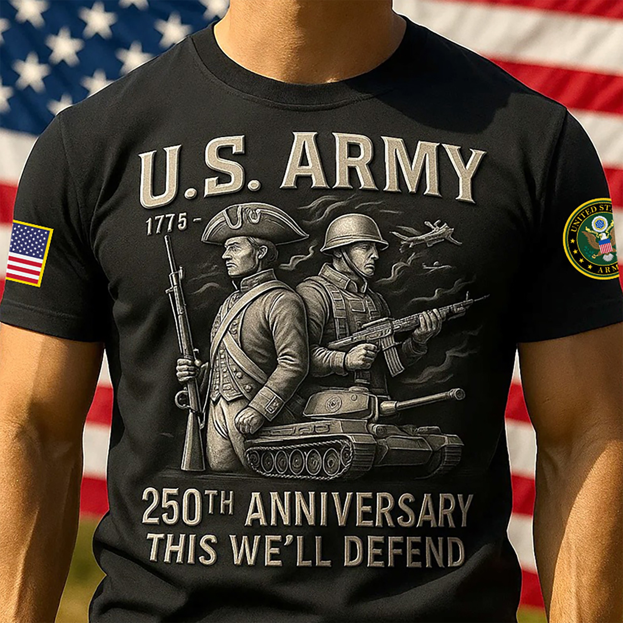Premium 250th Anniversary Of The Army T-Shirt VPVC930199, Gifts For Army Veteran, Gifts On Father’s Day, Veterans Day