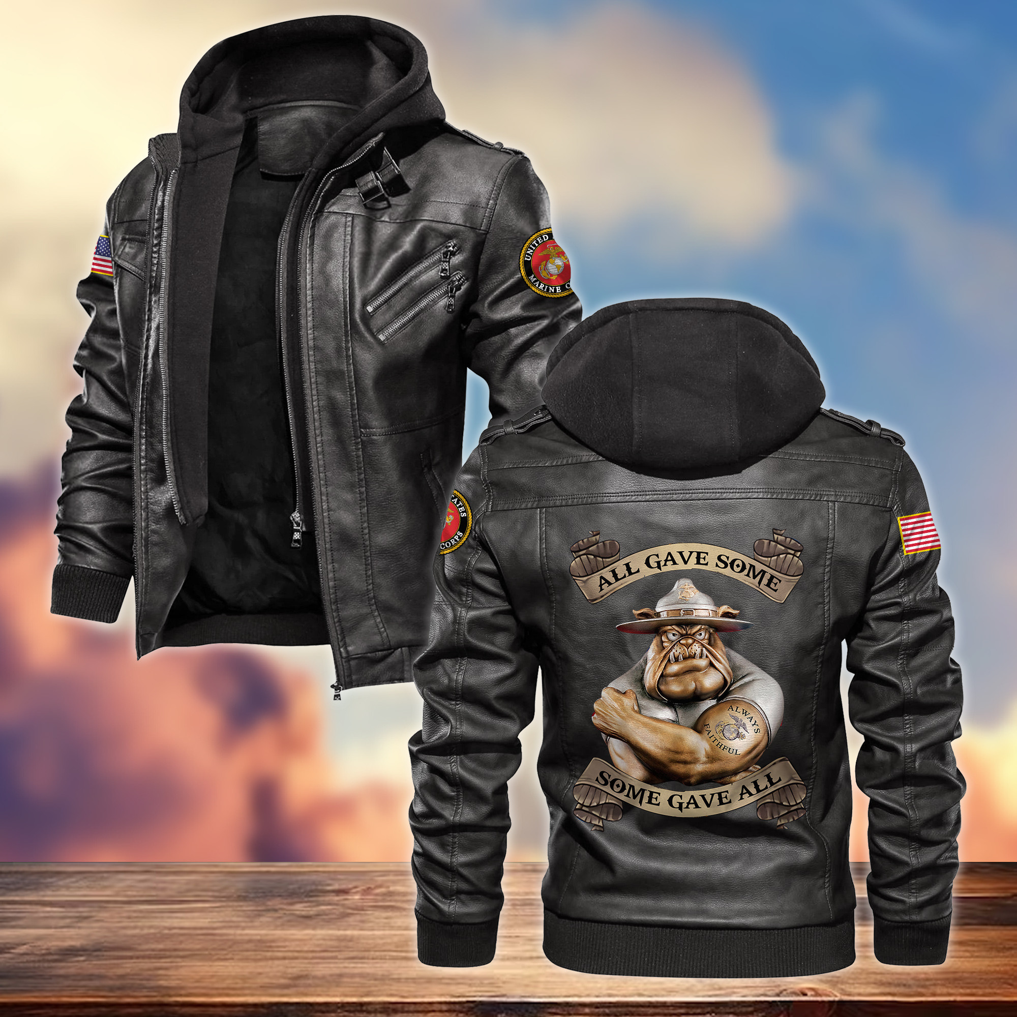 Premium USMC Veteran Leather Jacket VPVC701603, Gifts For Marine Veteran, Gifts On Father’s Day, Armed Forces Day, Veterans Day