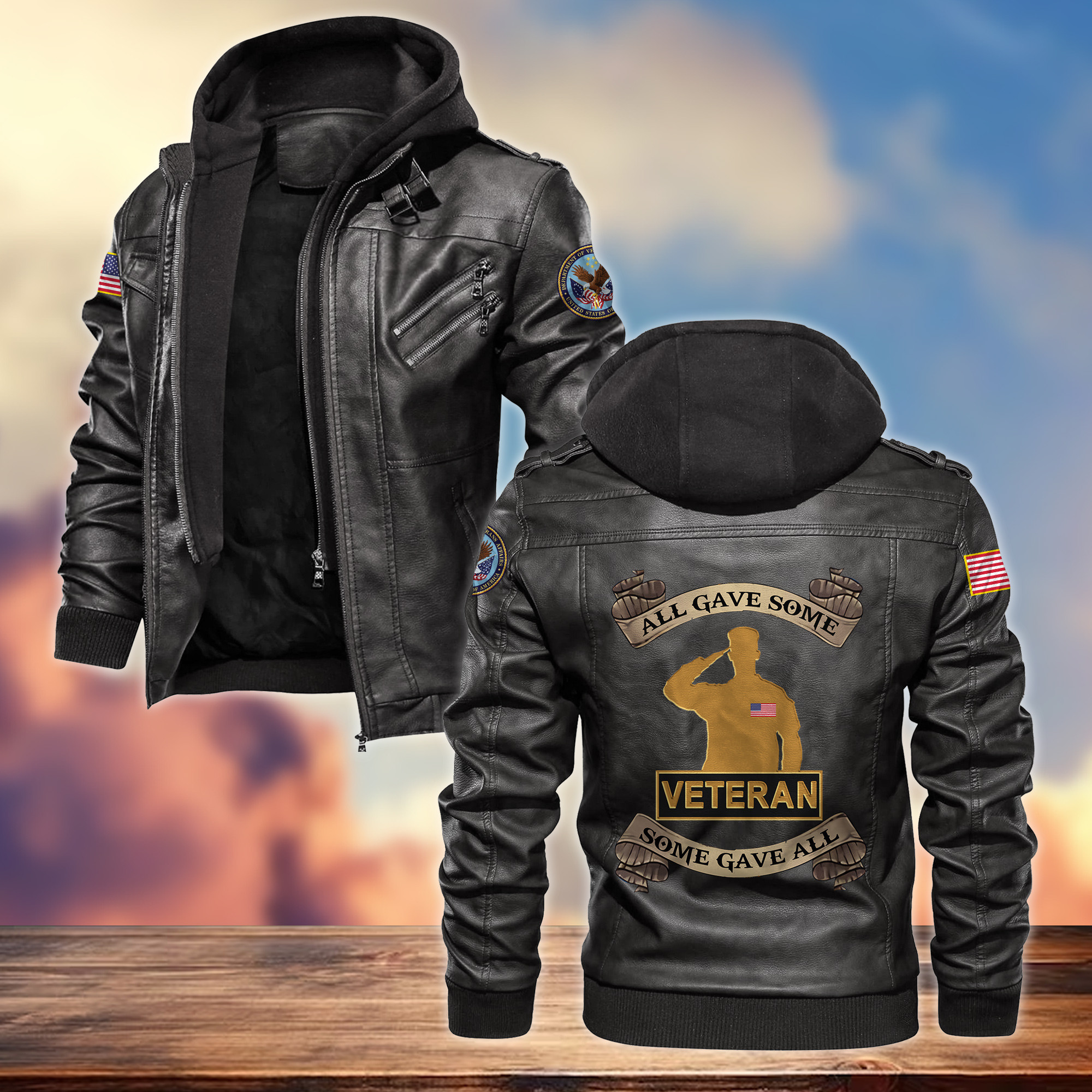 Premium US Veteran Leather Jacket VPVC701607, Gifts For US Veteran, Gifts On Father’s Day, Armed Forces Day, Veterans Day