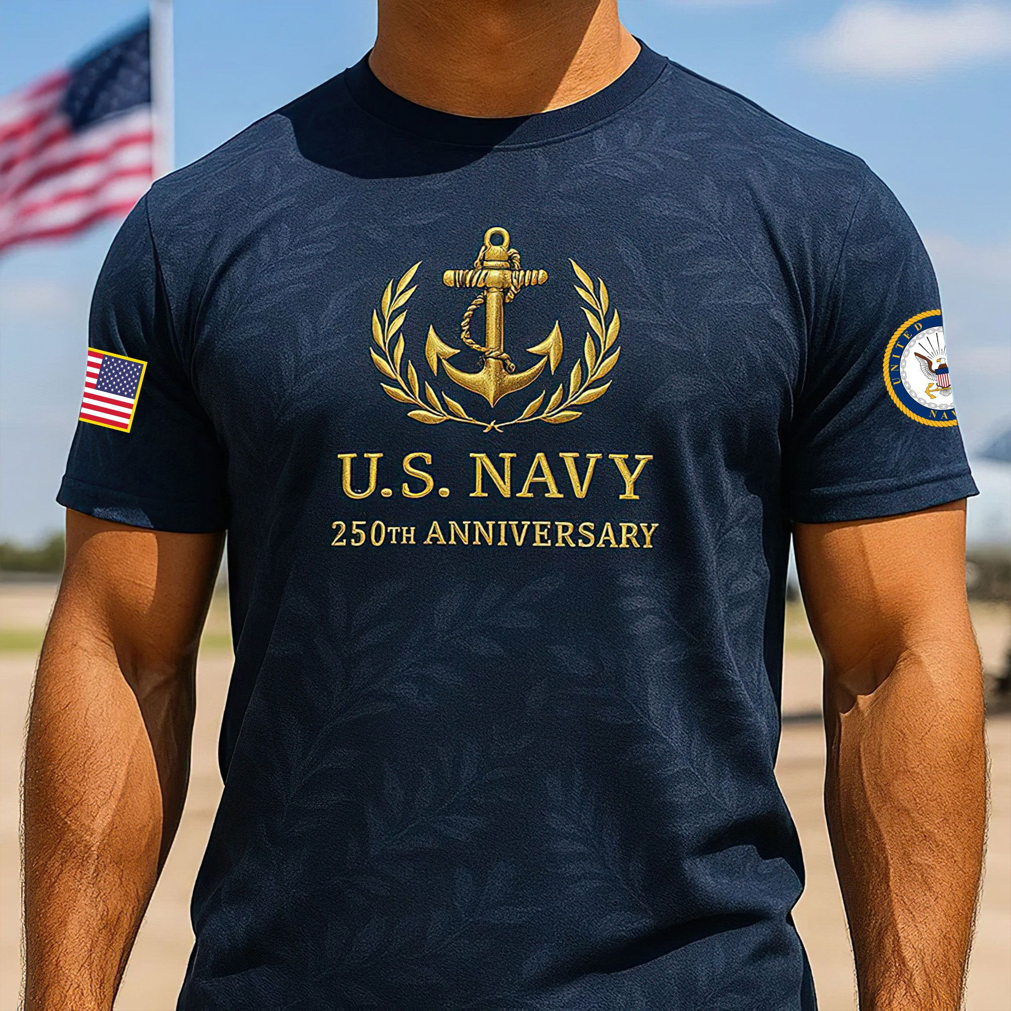 Premium US Navy T-Shirt VPVC930205, 250th Anniversary Navy Shirt, Gifts For Navy Veteran, Gifts On Father’s Day, Veterans Day