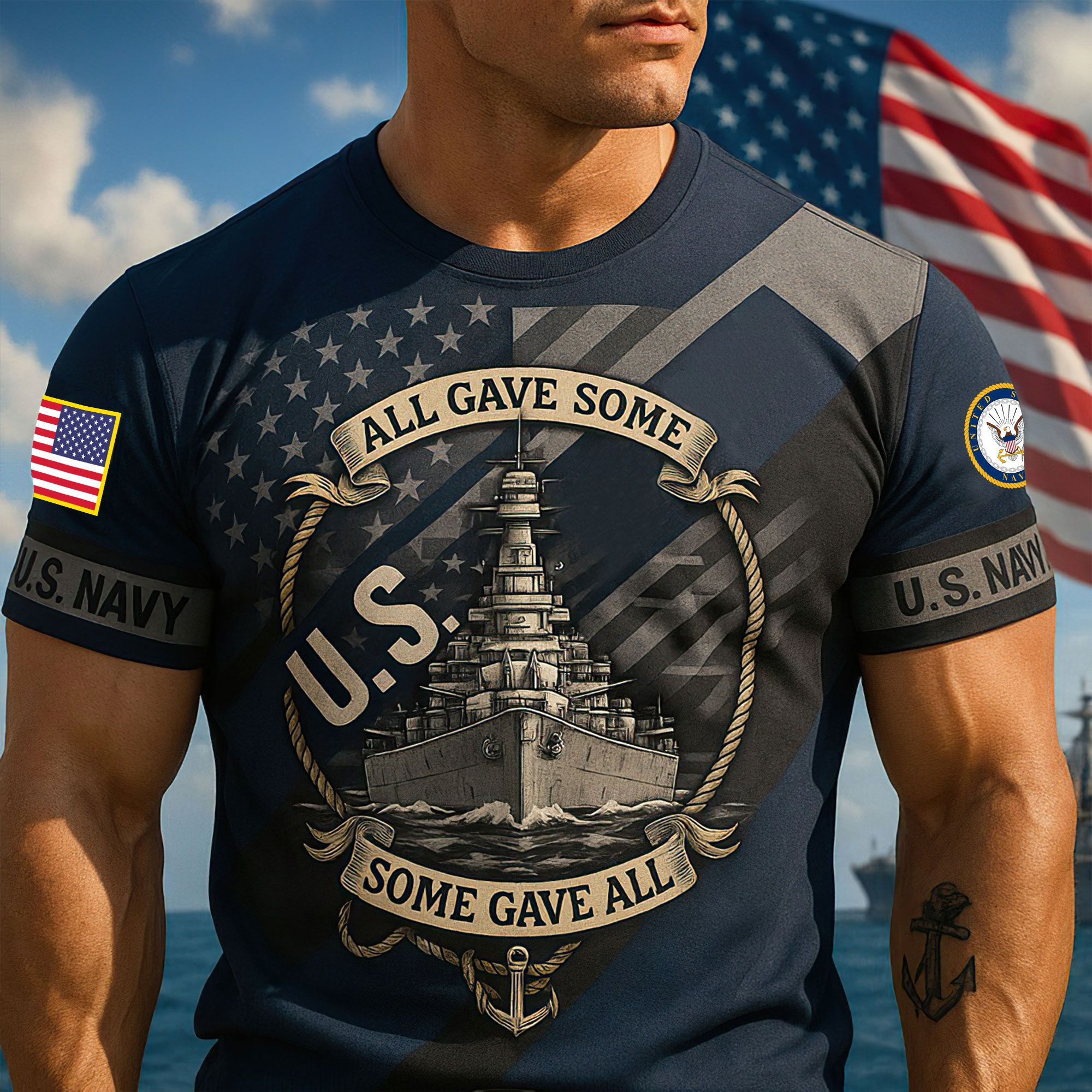 Premium US Navy T-Shirt VPVC930208, 250th Anniversary Navy Shirt, Gifts For Navy Veteran, Gifts On Father’s Day, Veterans Day