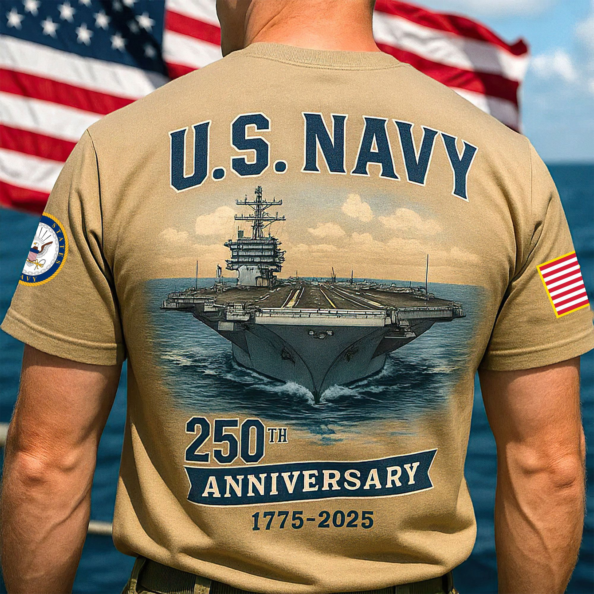Premium US Navy T-Shirt VPVC930210, 250th Anniversary Navy Shirt, Gifts For Navy Veteran, Gifts On Father’s Day, Veterans Day