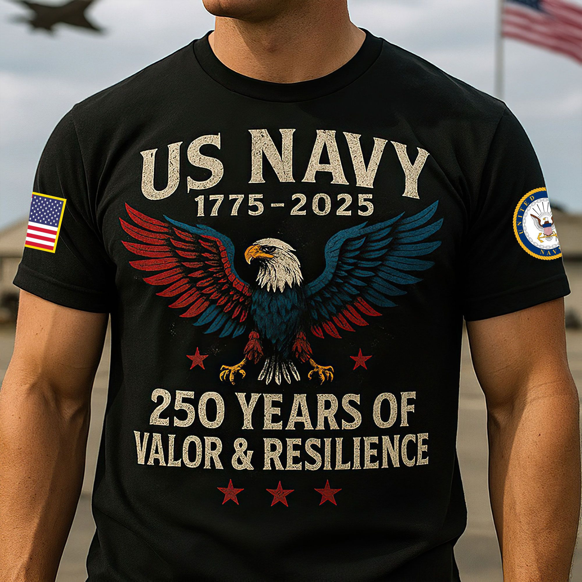 Premium US Navy T-Shirt VPVC930211, 250th Anniversary Navy Shirt, Gifts For Navy Veteran, Gifts On Father’s Day, Veterans Day