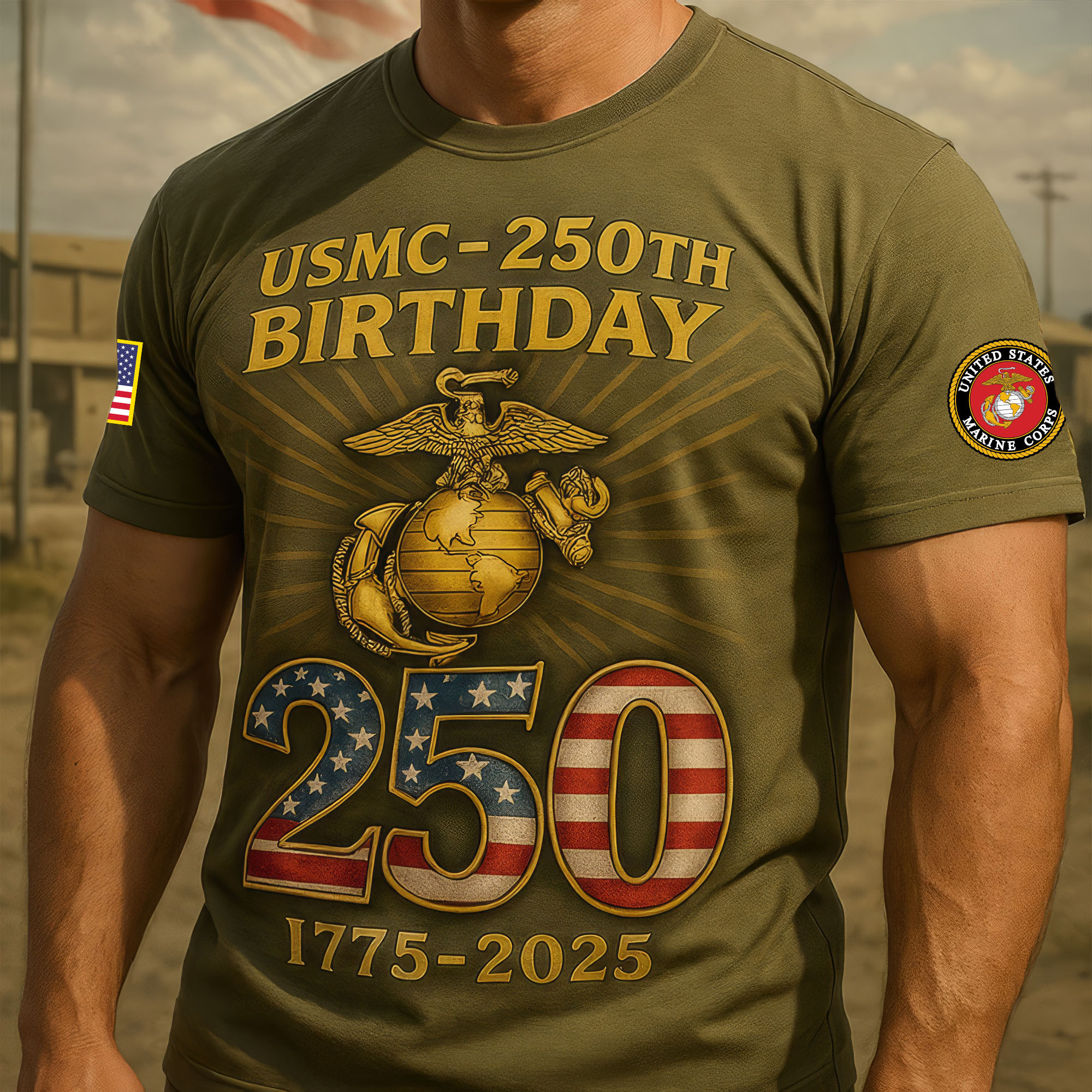 Premium USMC T-Shirt VPVC930217, 250th Anniversary Marine Corps Shirt, Gifts For Marine Veteran, Gifts On Father’s Day, Veterans Day