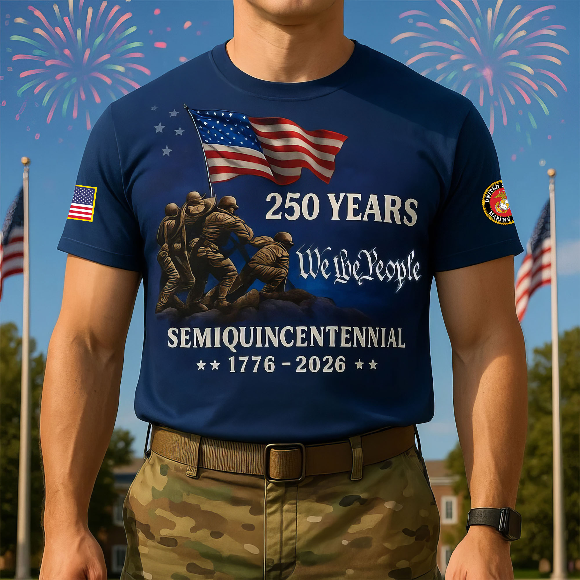 Premium USMC T-Shirt VPVC930223, 250th Anniversary Marine Corps Shirt, Gifts For Marine Veteran, Gifts On Father’s Day, Veterans Day