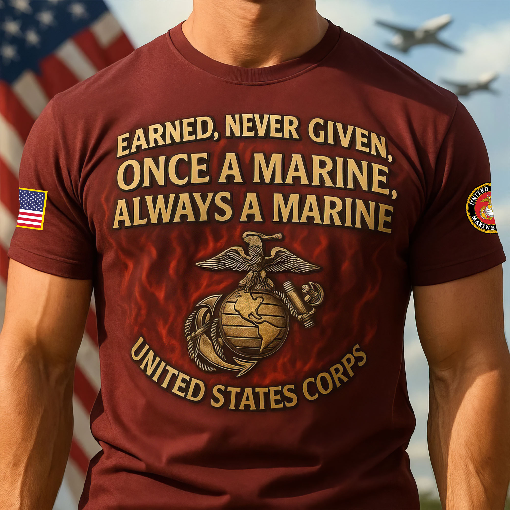 Premium USMC T-Shirt VPVC930224, 250th Anniversary Marine Corps Shirt, Gifts For Marine Veteran, Gifts On Father’s Day, Veterans Day