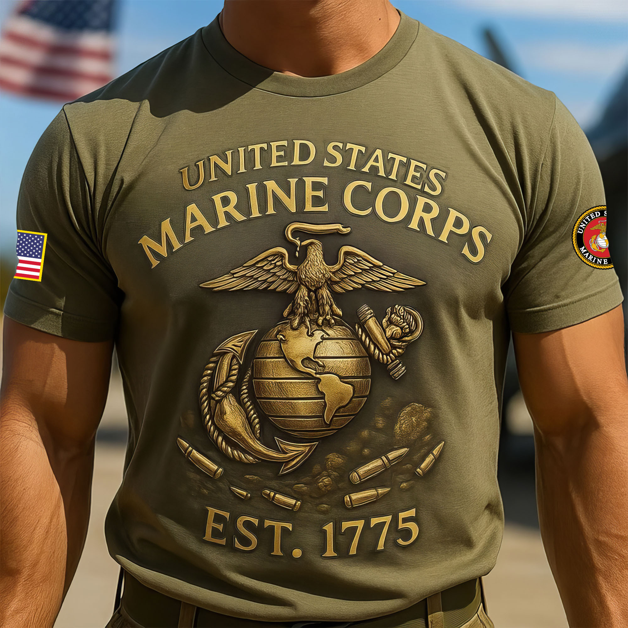 Premium USMC T-Shirt VPVC930225, 250th Anniversary Marine Corps Shirt, Gifts For Marine Veteran, Gifts On Father’s Day, Veterans Day