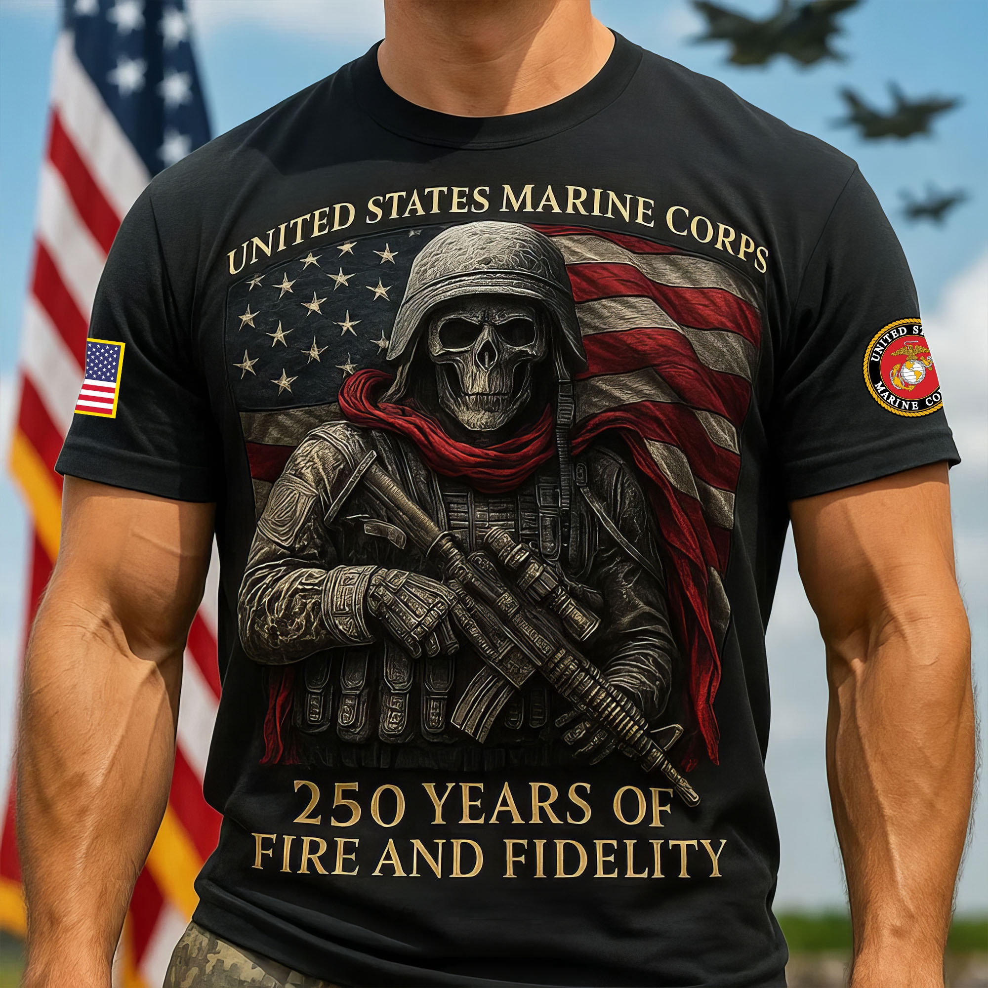 Premium USMC T-Shirt VPVC930230, 250th Anniversary Marine Corps Shirt, Gifts For Marine Veteran, Gifts On Father’s Day, Veterans Day