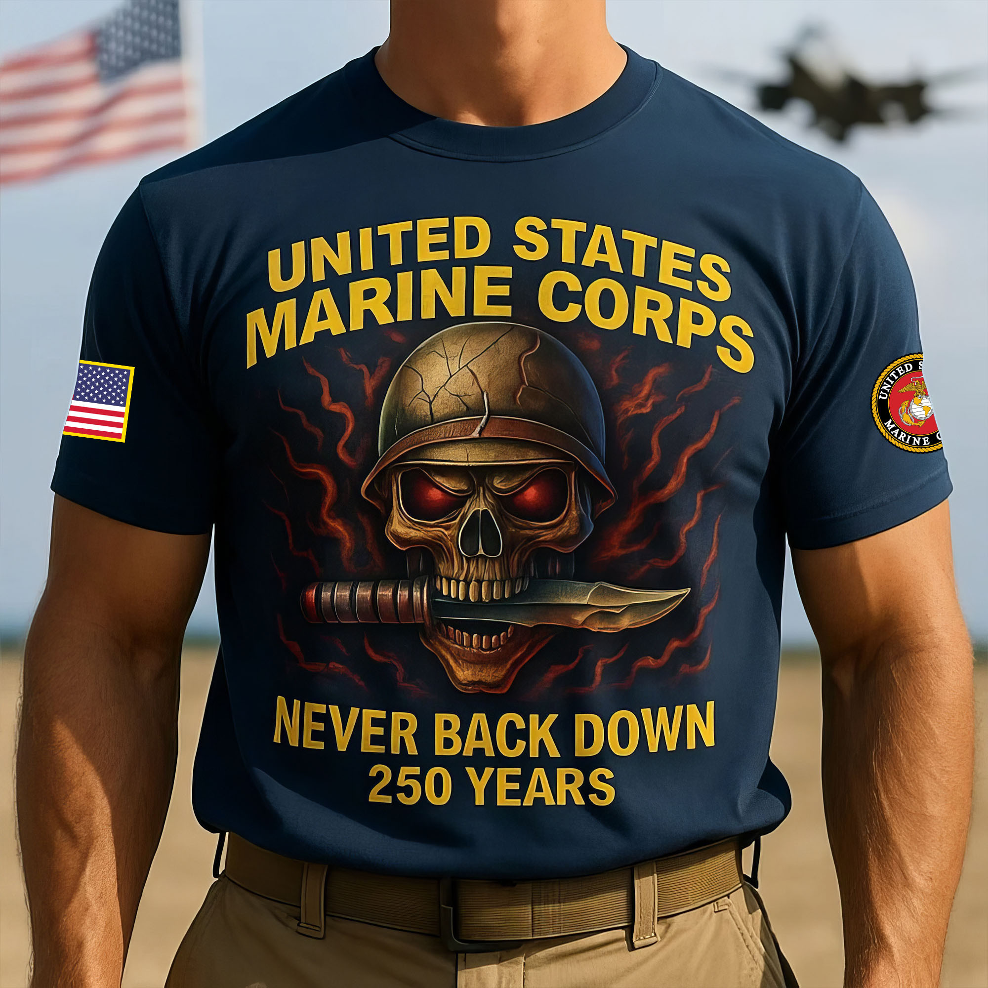 Premium USMC T-Shirt VPVC930232, 250th Anniversary Marine Corps Shirt, Gifts For Marine Veteran, Gifts On Father’s Day, Veterans Day