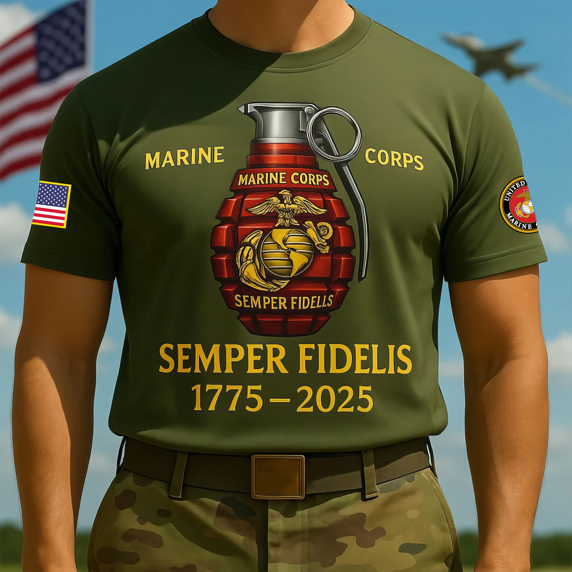 Premium USMC T-Shirt VPVC930233, 250th Anniversary Marine Corps Shirt, Gifts For Marine Veteran, Gifts On Father’s Day, Veterans Day